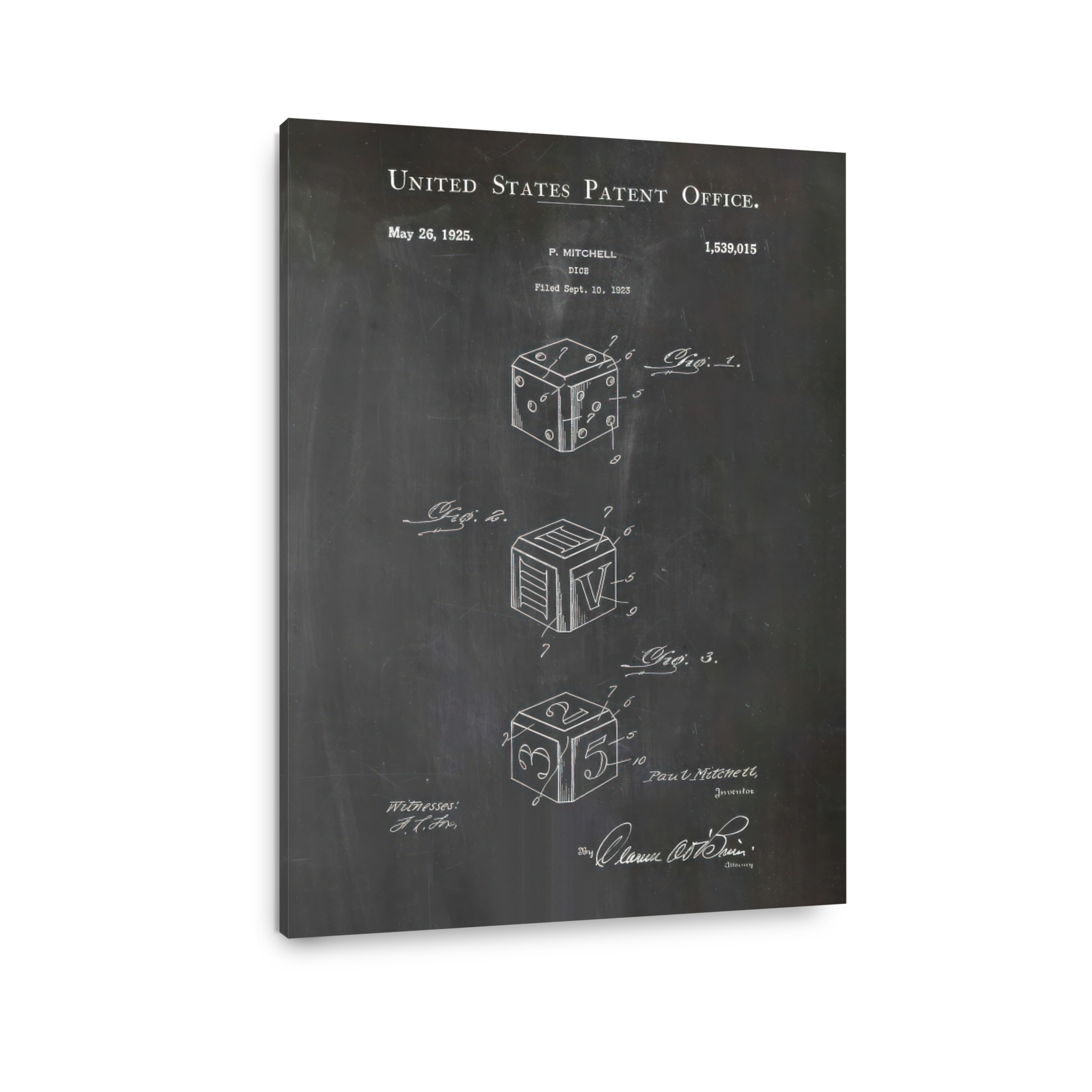 United States Patent Office Dice Drawing