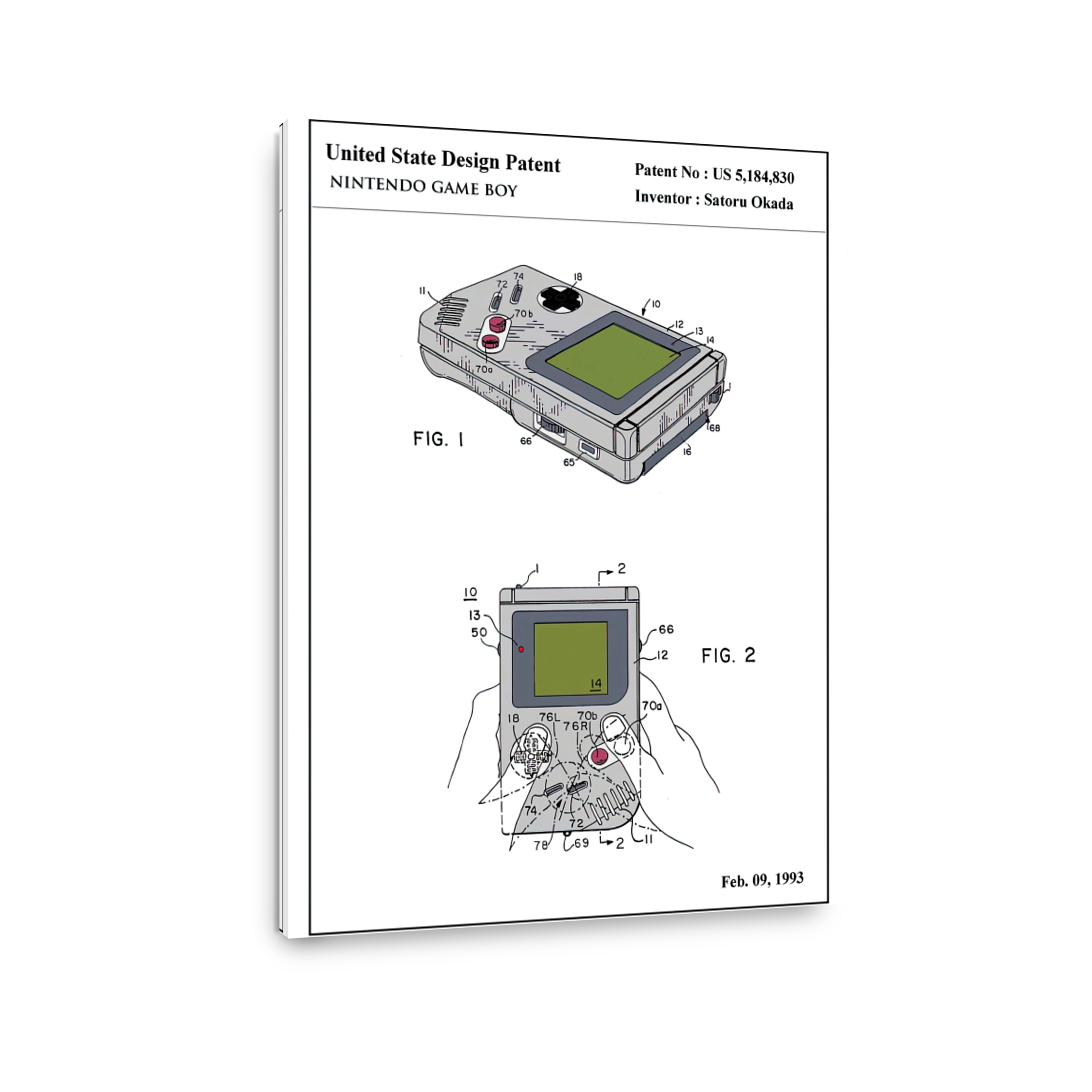 Nintendo Game Boy Patent Drawing