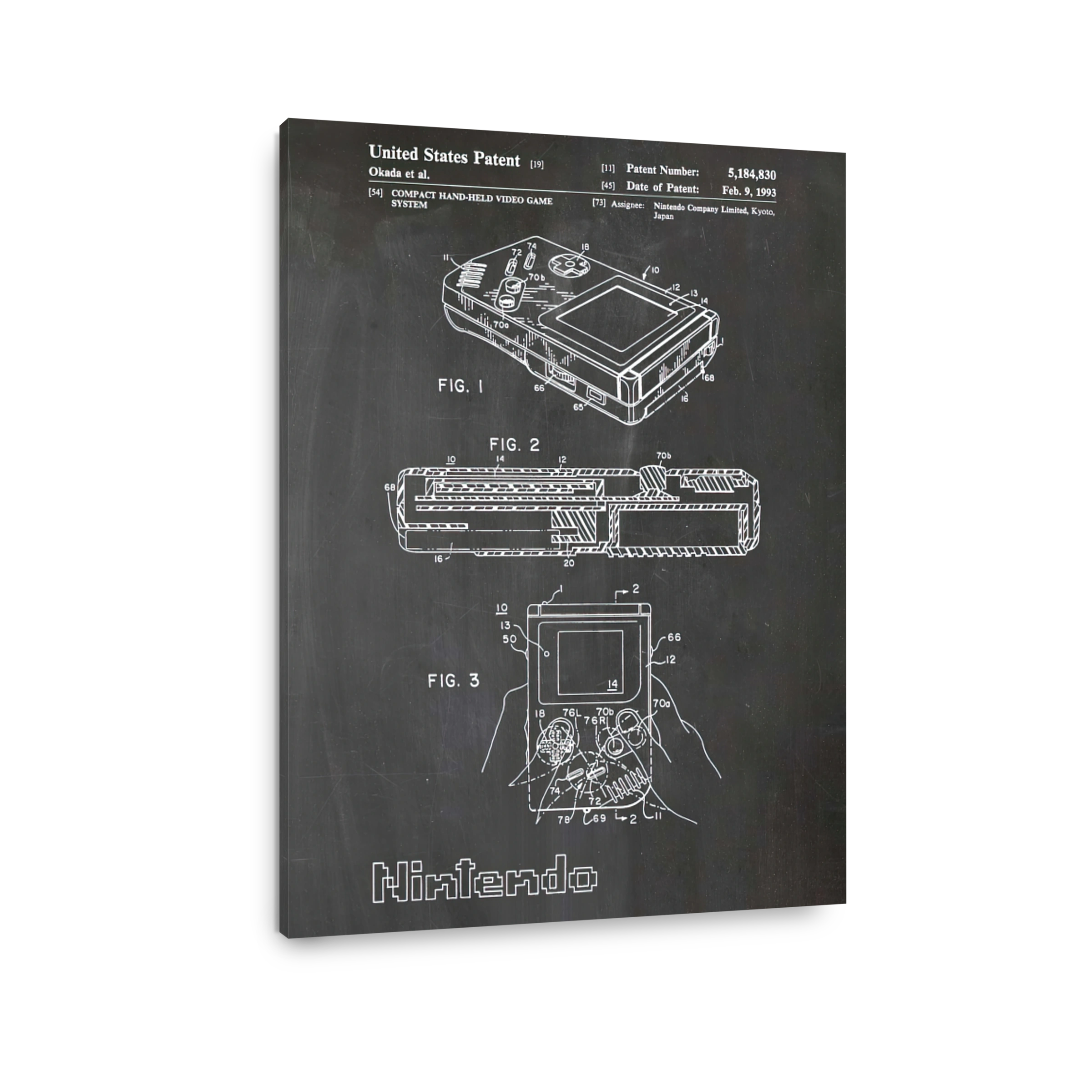 Nintendo Game Boy Patent Blueprint