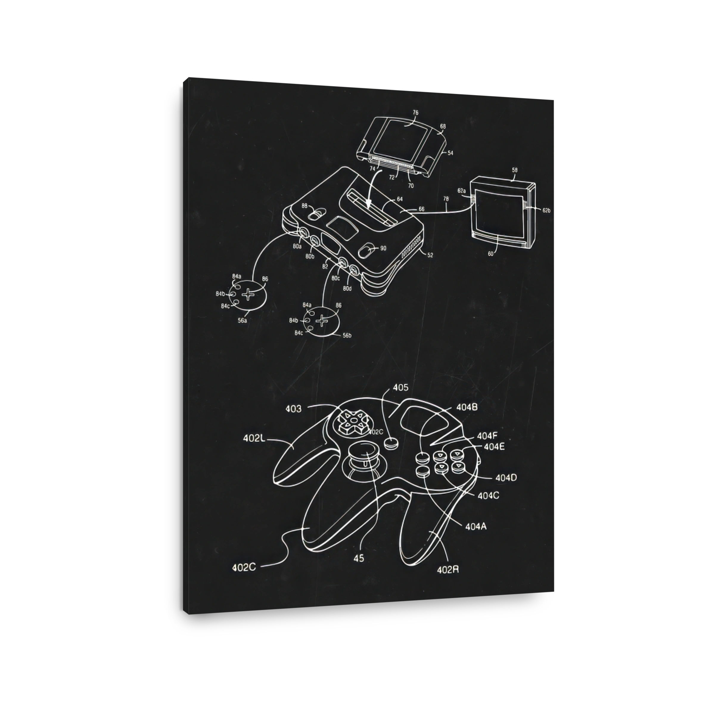 Nintendo 64 Console and Controller Blueprint