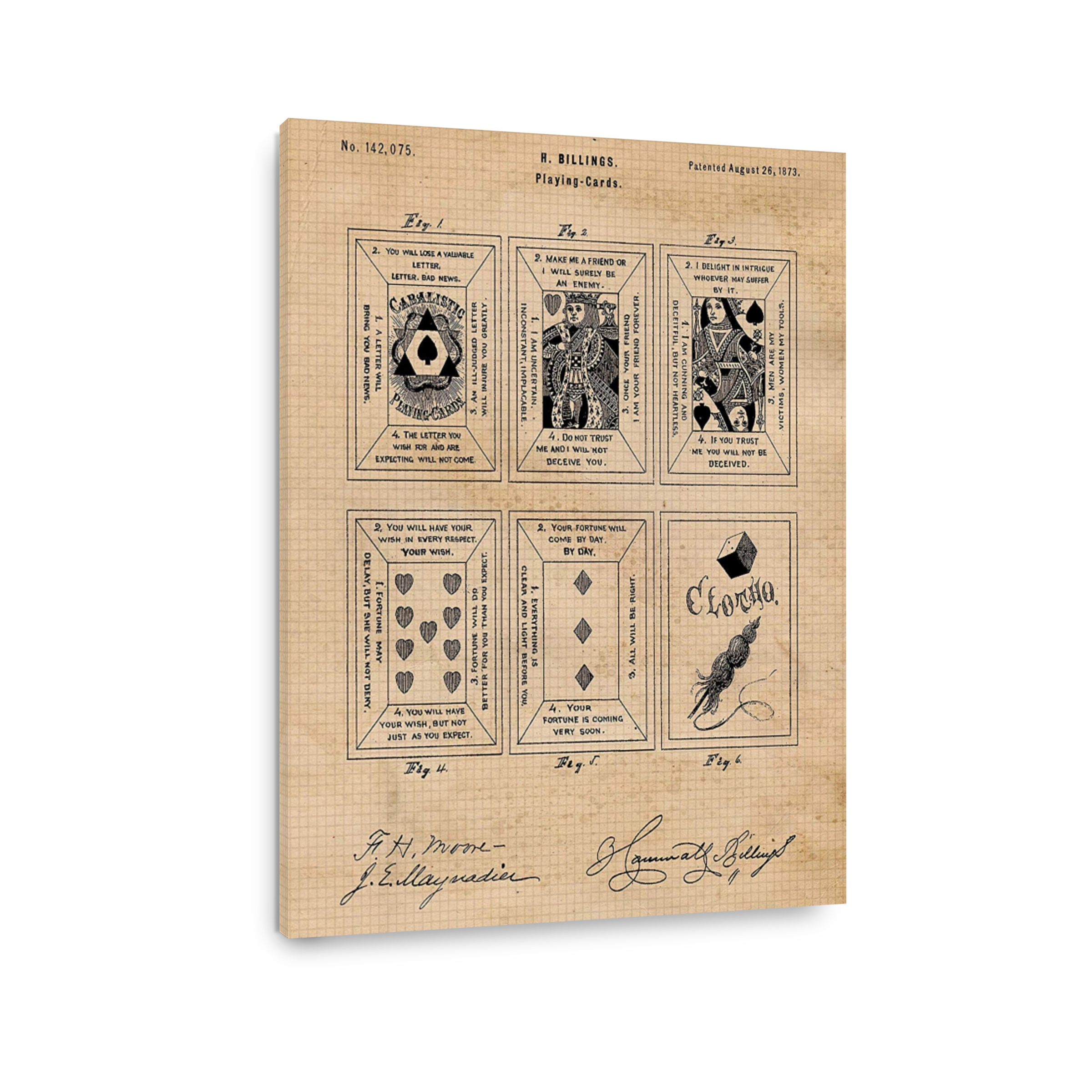 H. Billings Playing Cards Blueprint