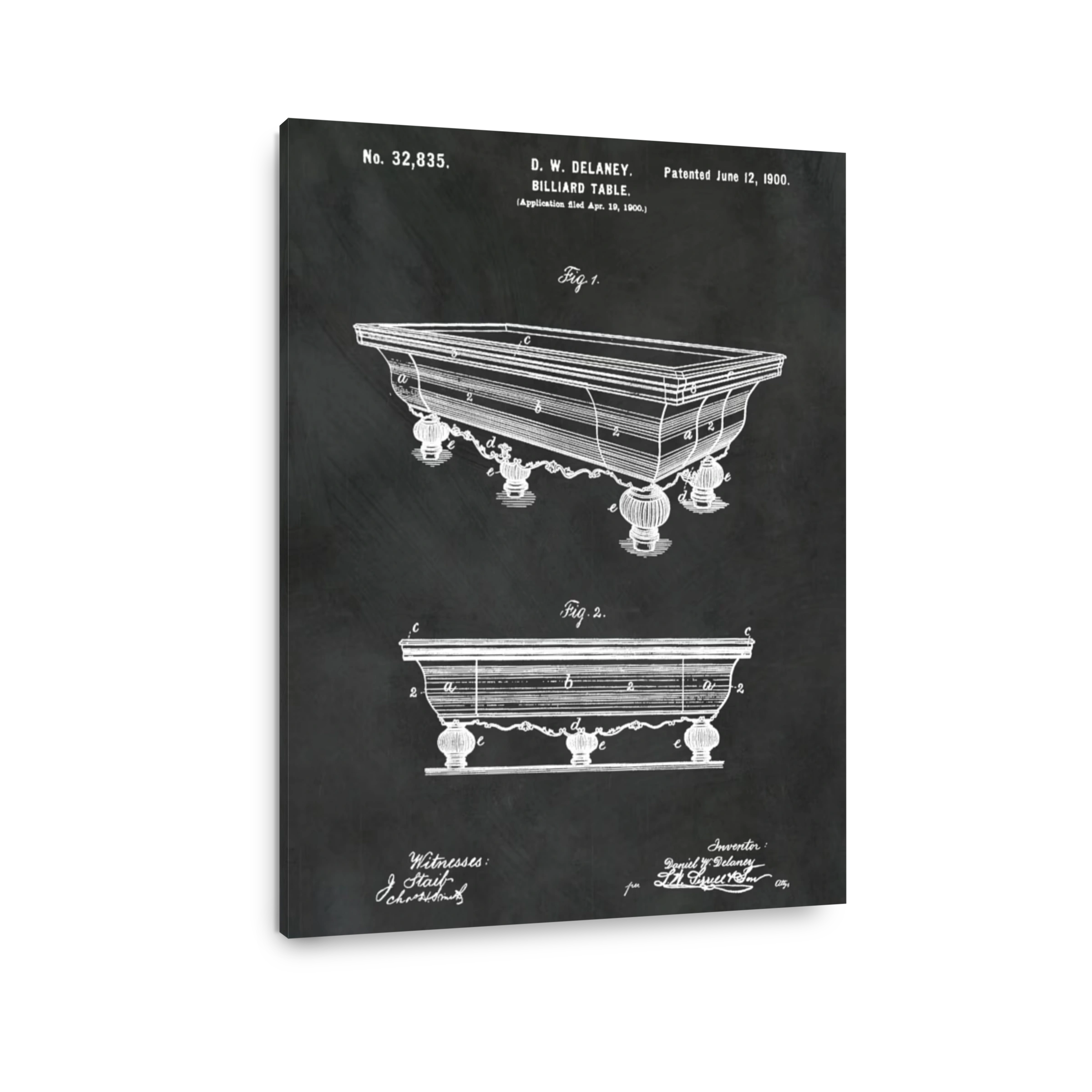 Vintage Billiard Table Patent Art