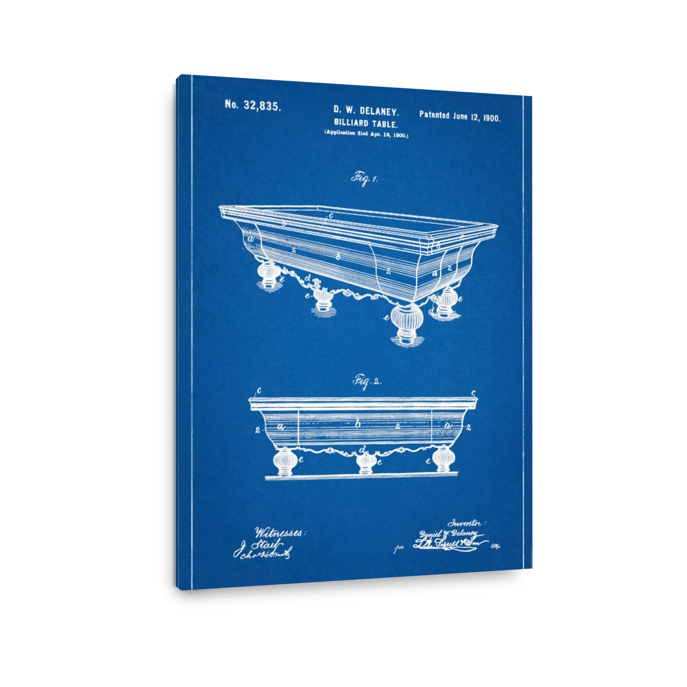 Vintage Billiard Table Blueprint