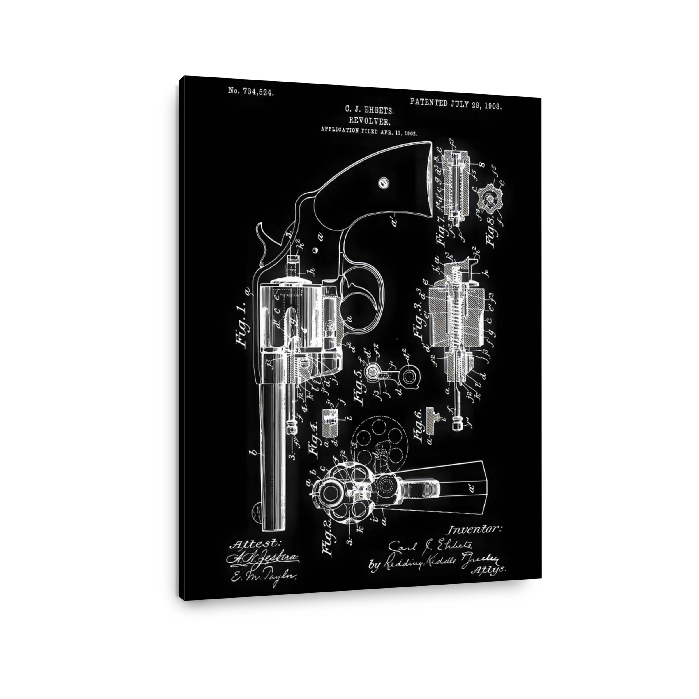 Revolver Blueprint Patent Art