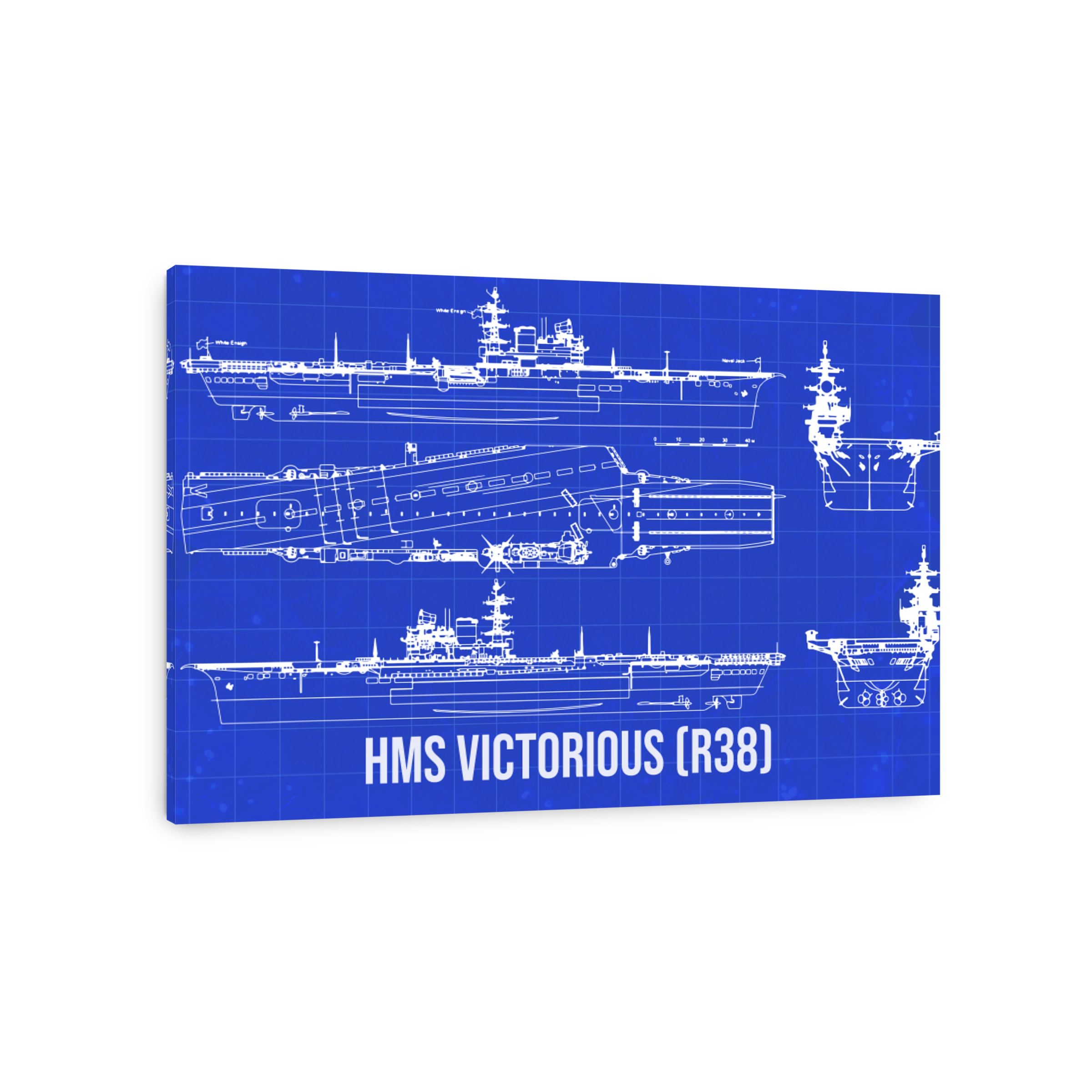 HMS Victorious R38 Blueprint Art