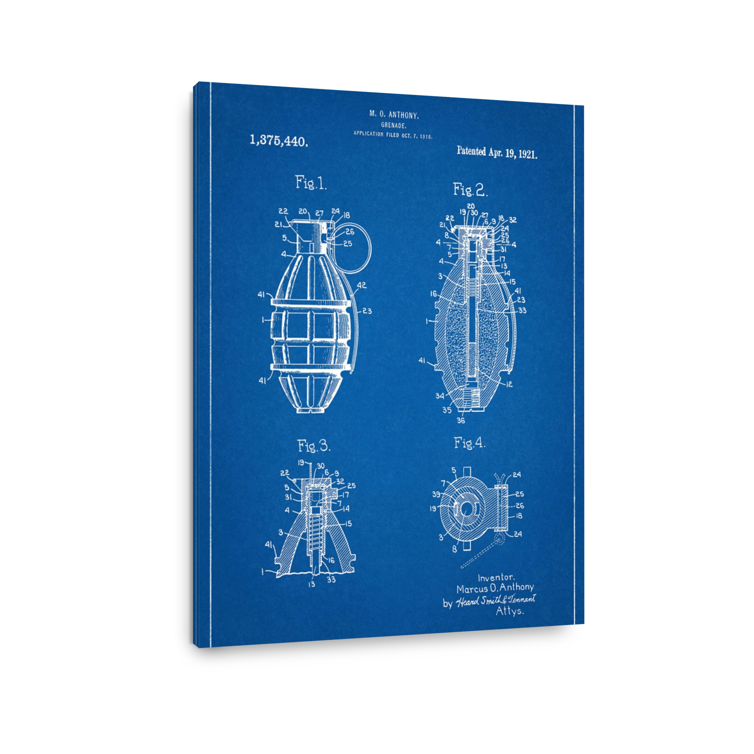 Grenade Blueprint Patent Art