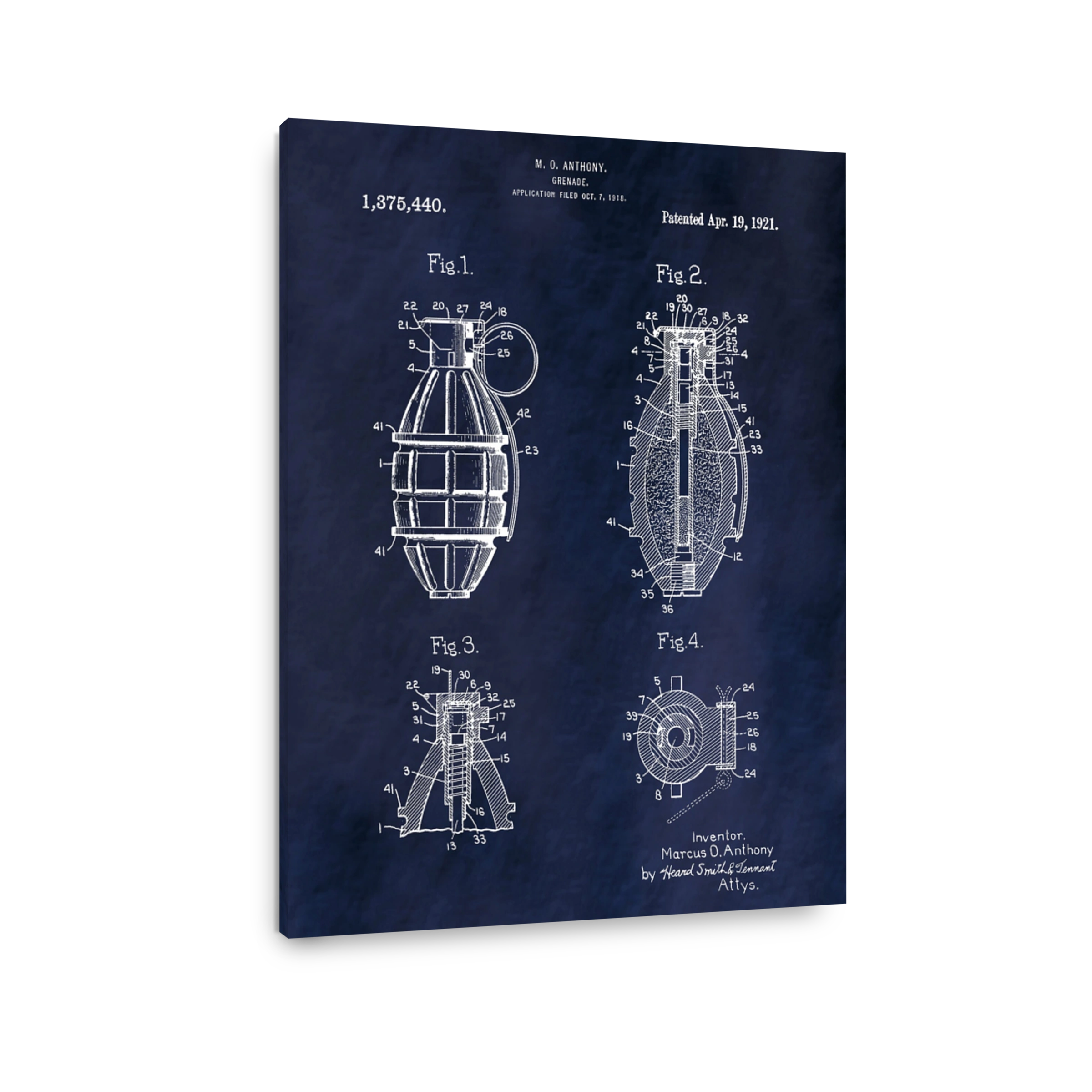 Grenade Blueprint Patent Art