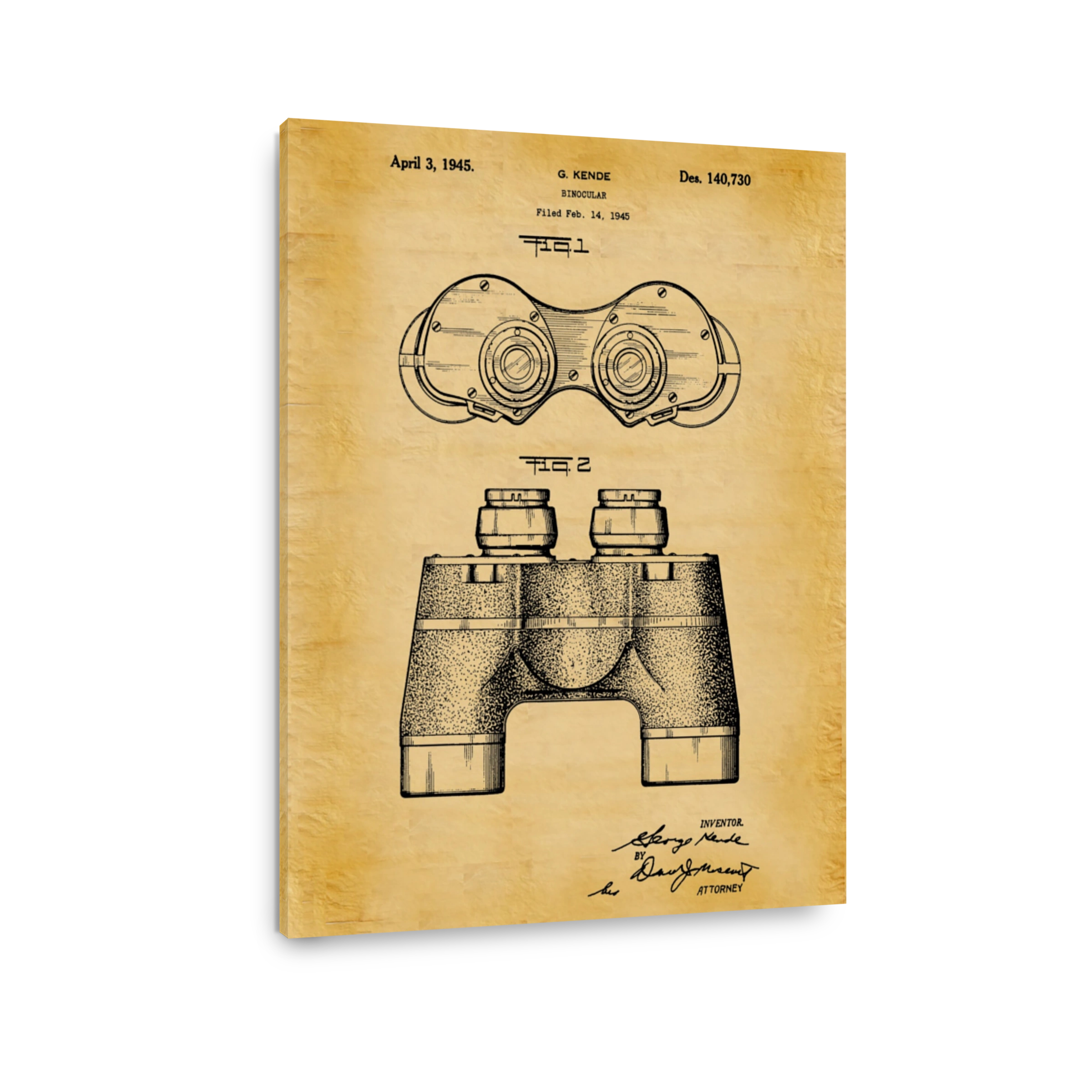 Vintage Binocular Patent Drawing
