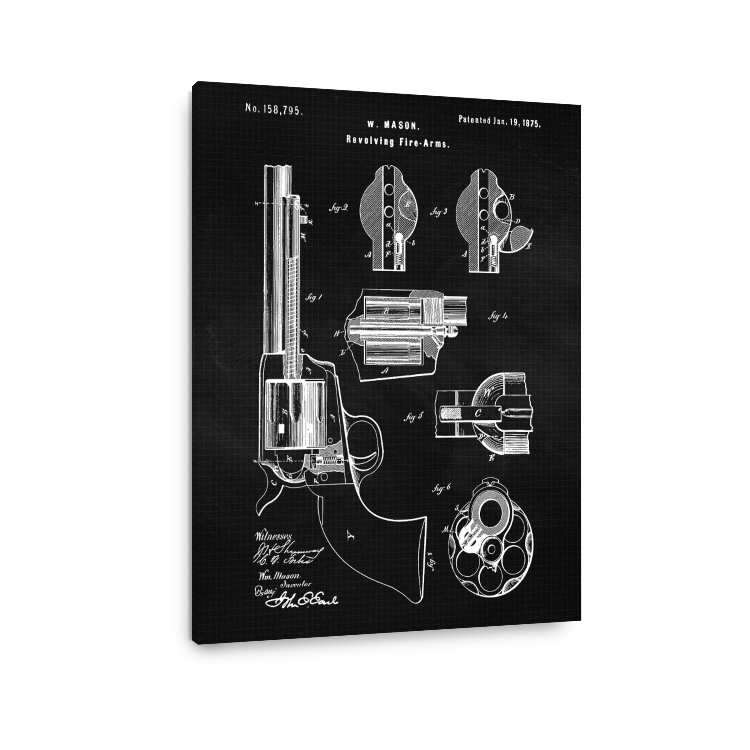 Revolver Blueprint Patent Art