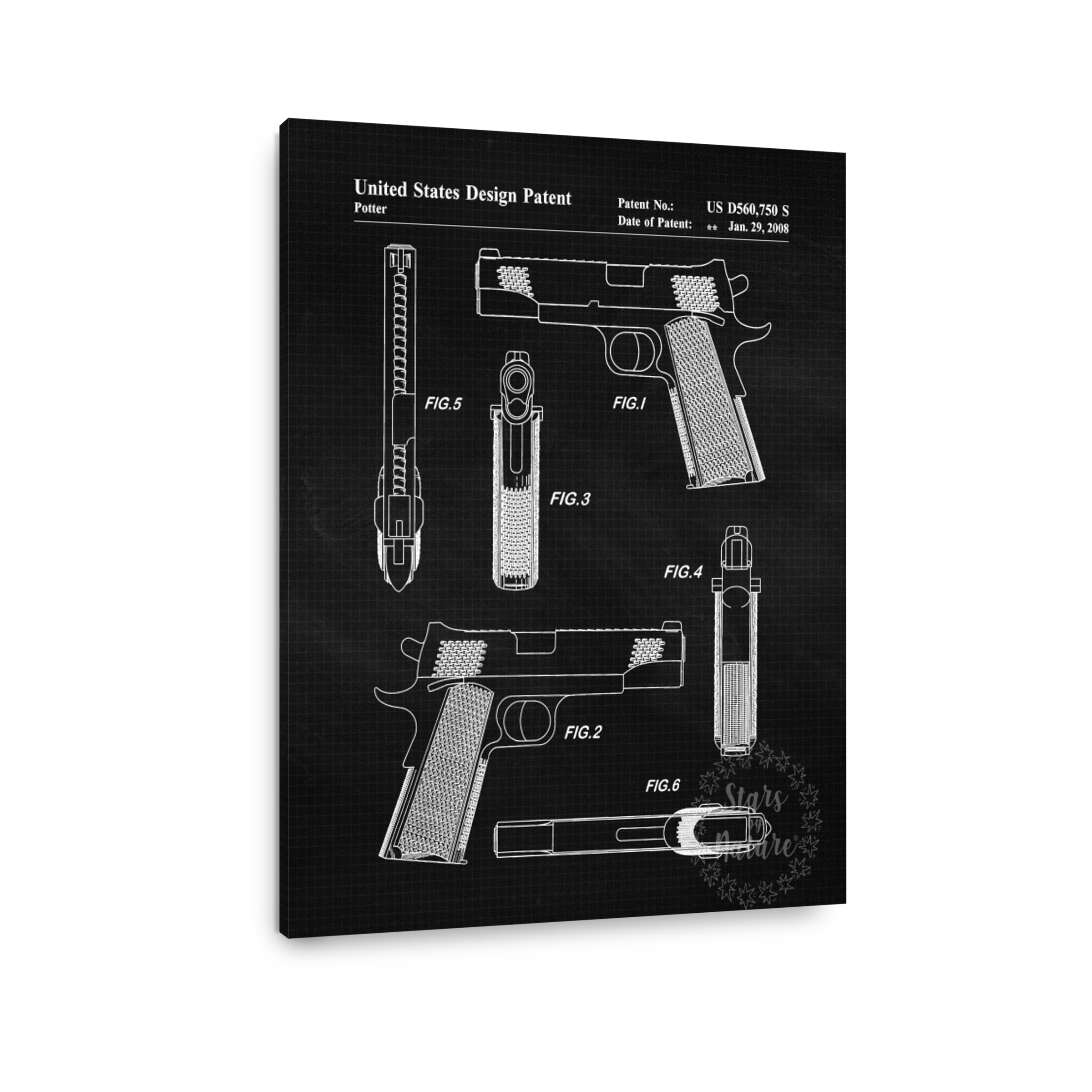 United States Design Patent Gun Blueprint