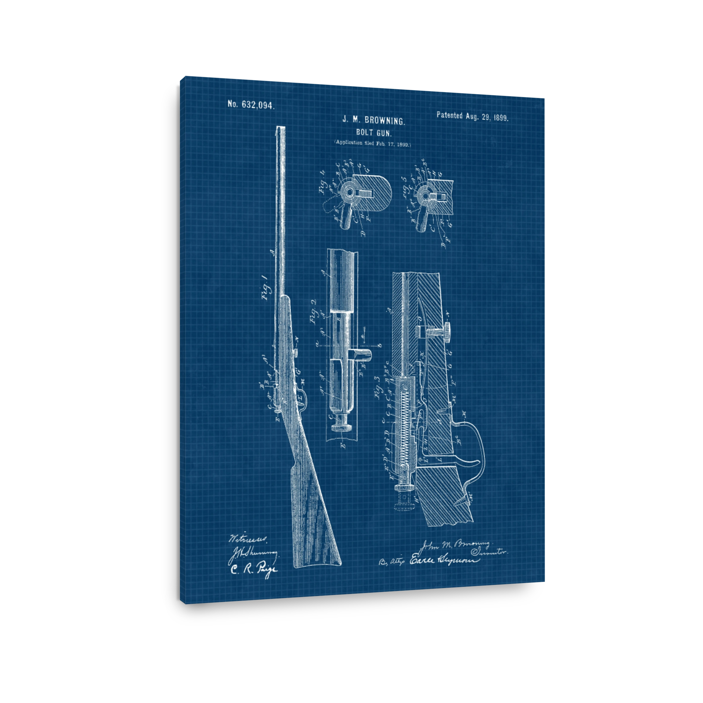 J.M. Browning Bolt Gun Blueprint