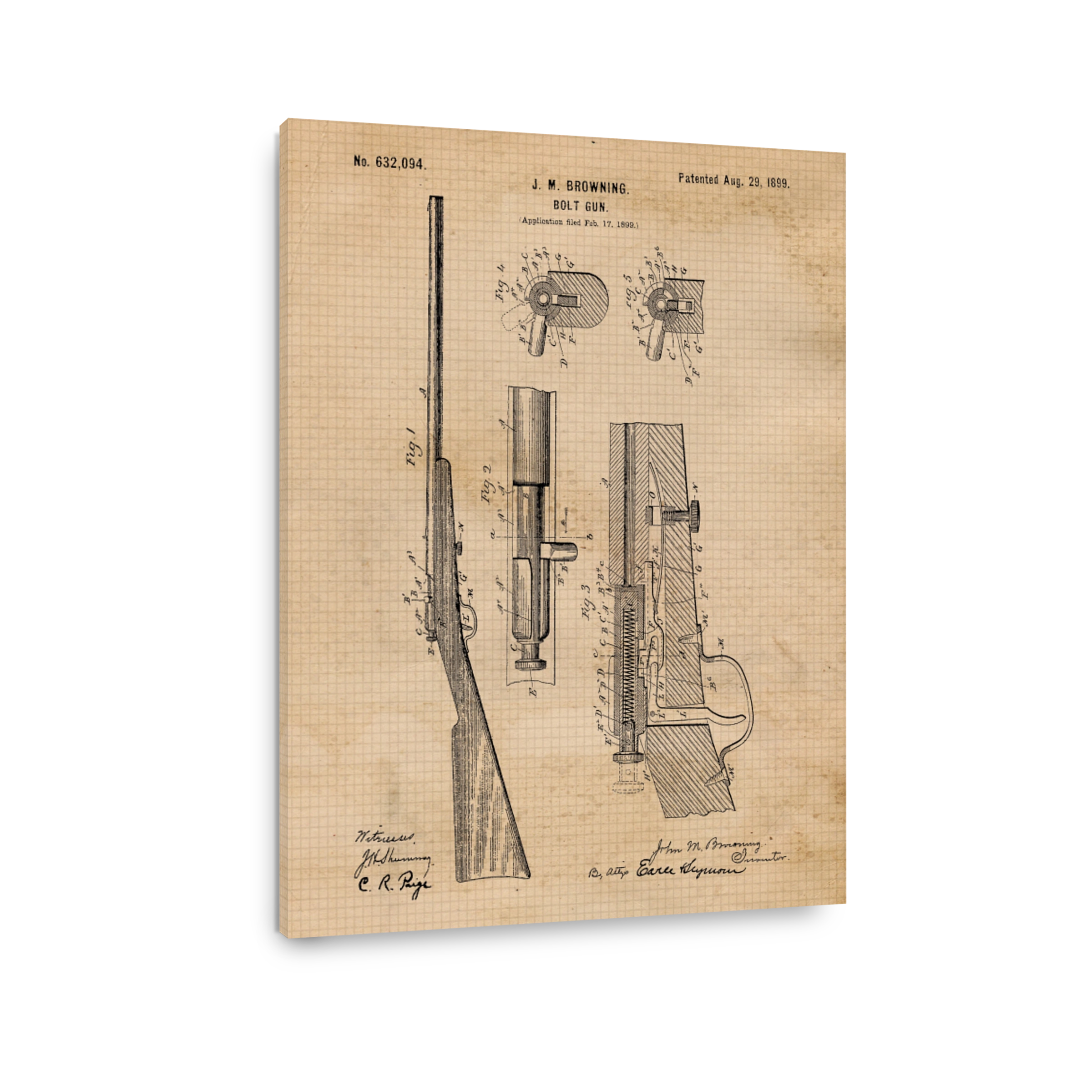 J. M. Browning Bolt Action Gun Patent