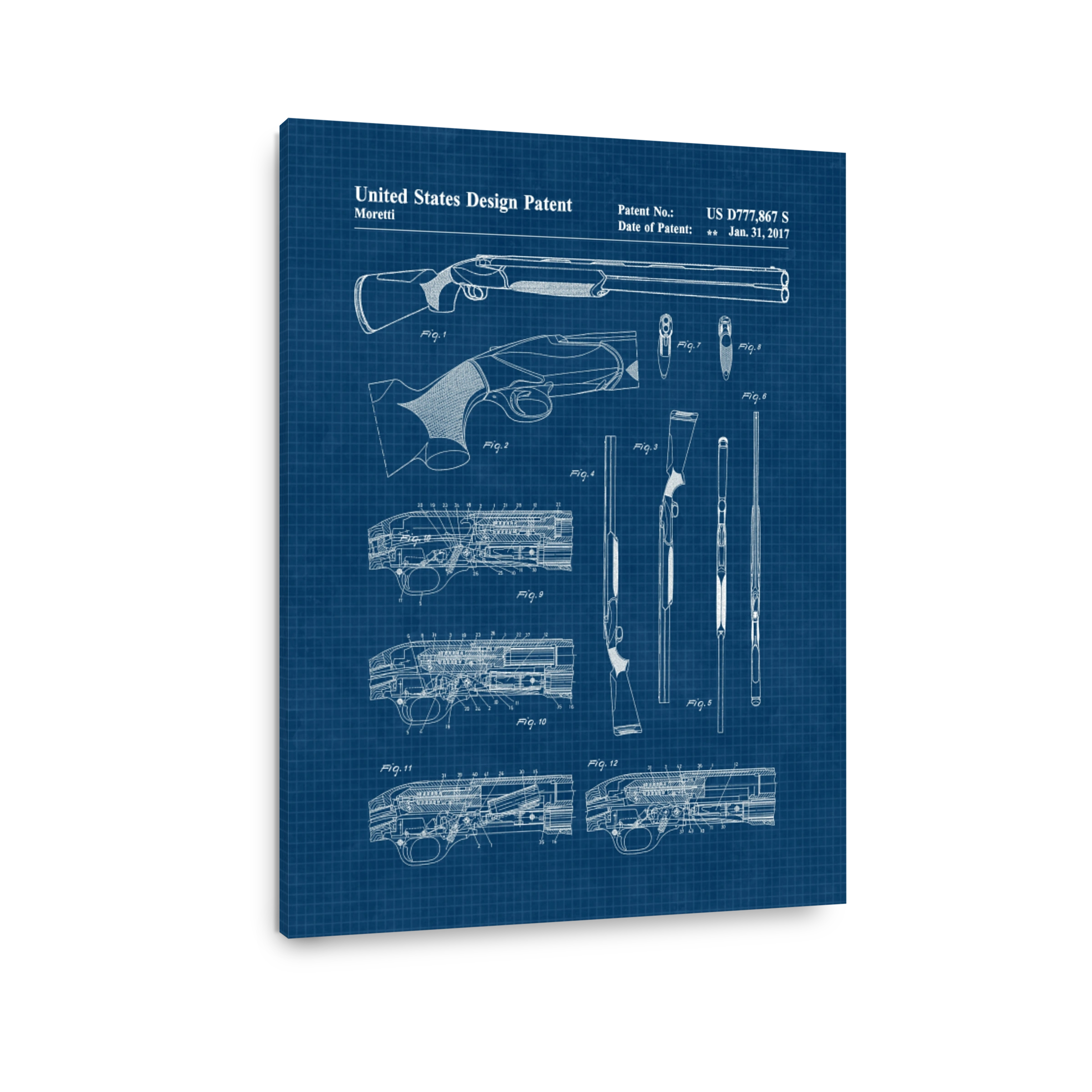 United States Design Patent Gun Blueprint
