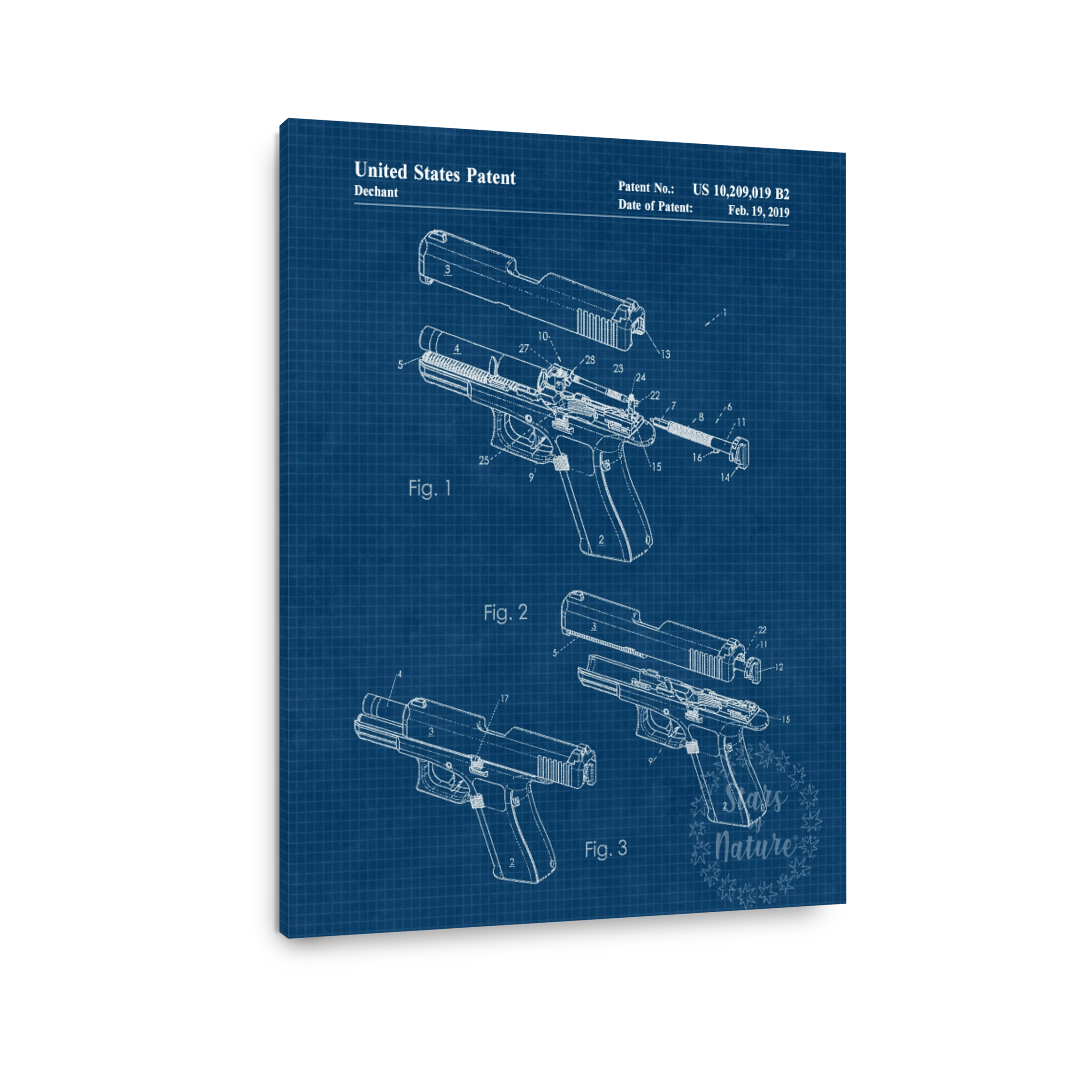 Gun Patent Blueprint Art