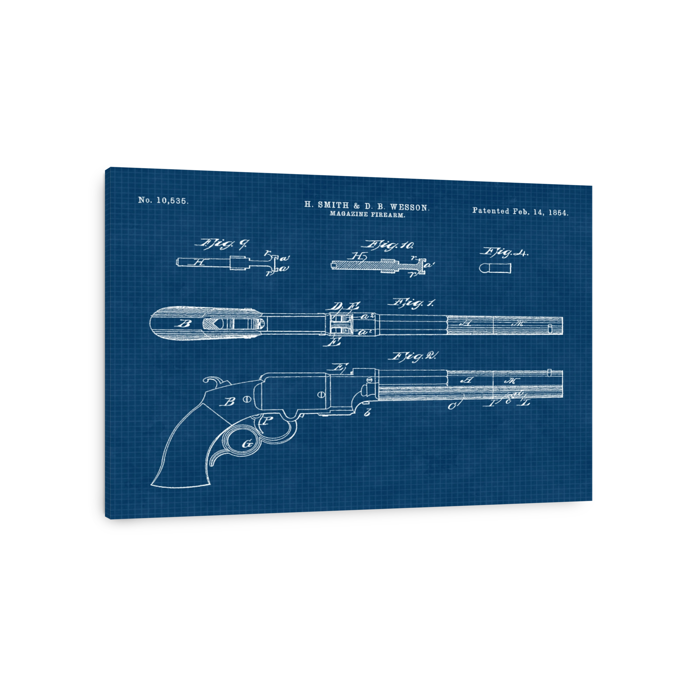 Vintage Smith & Wesson Gun Blueprint