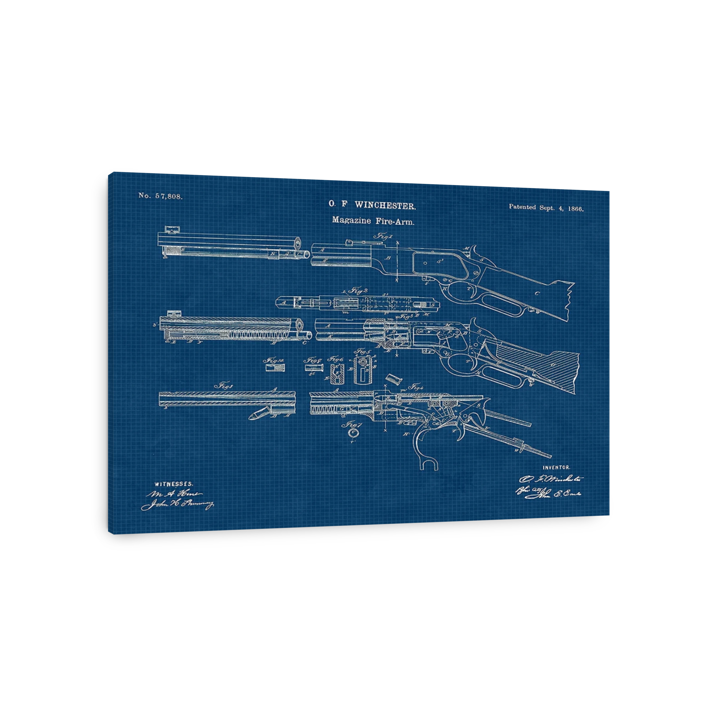 Winchester Fire-Arm Blueprint Art