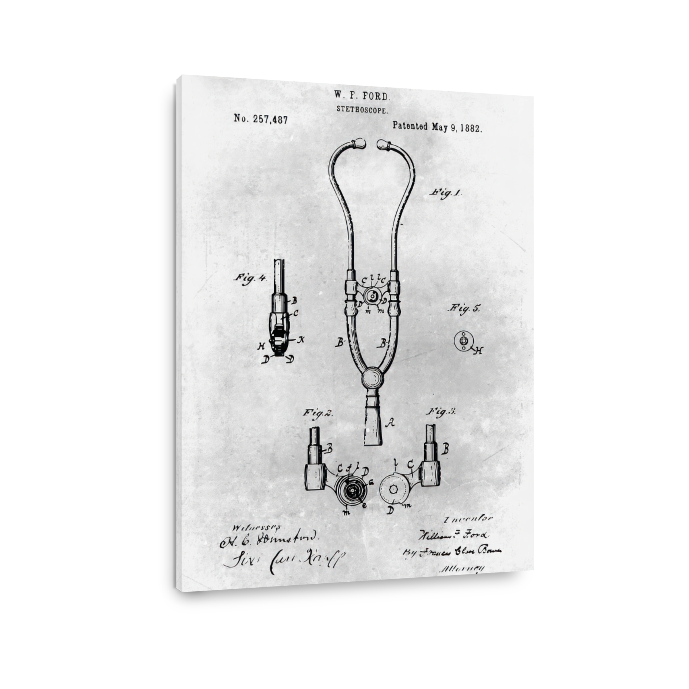 W.F. Ford Stethoscope Patent Blueprint