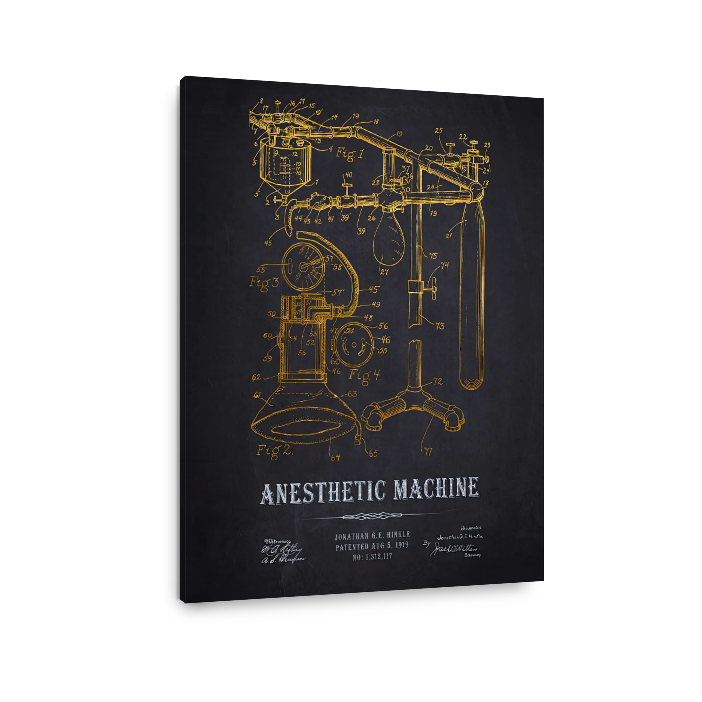 Anesthetic Machine Blueprint Patent Art