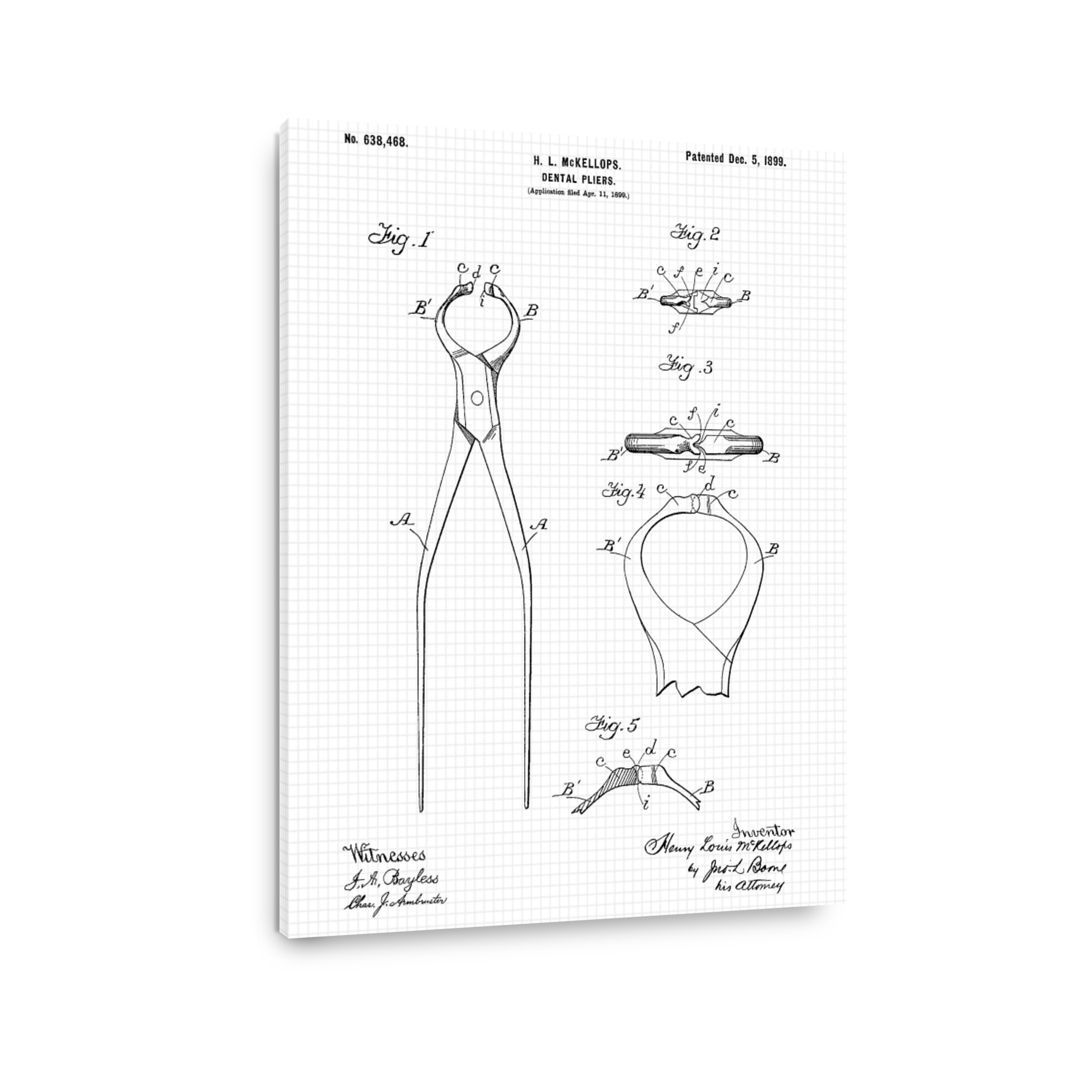 Vintage Dental Pliers Patent Art