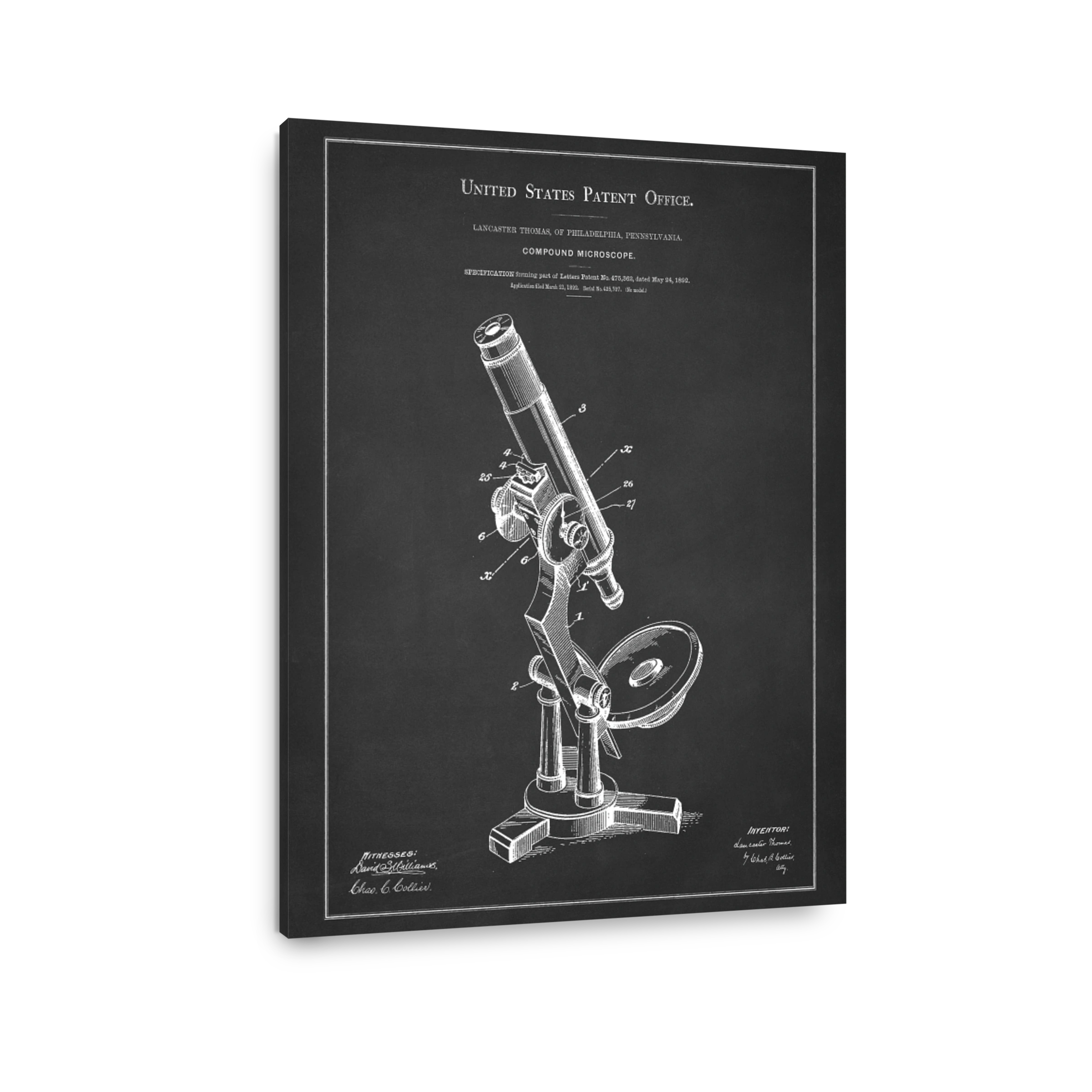 Vintage Compound Microscope Blueprint