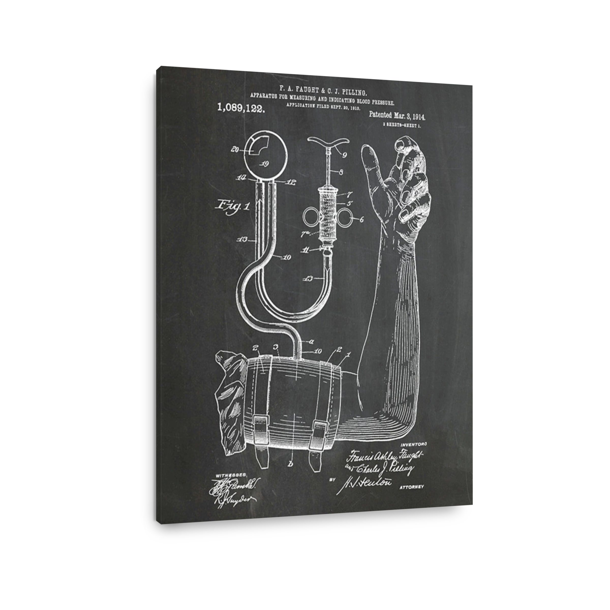 Vintage Blood Pressure Apparatus Patent Art