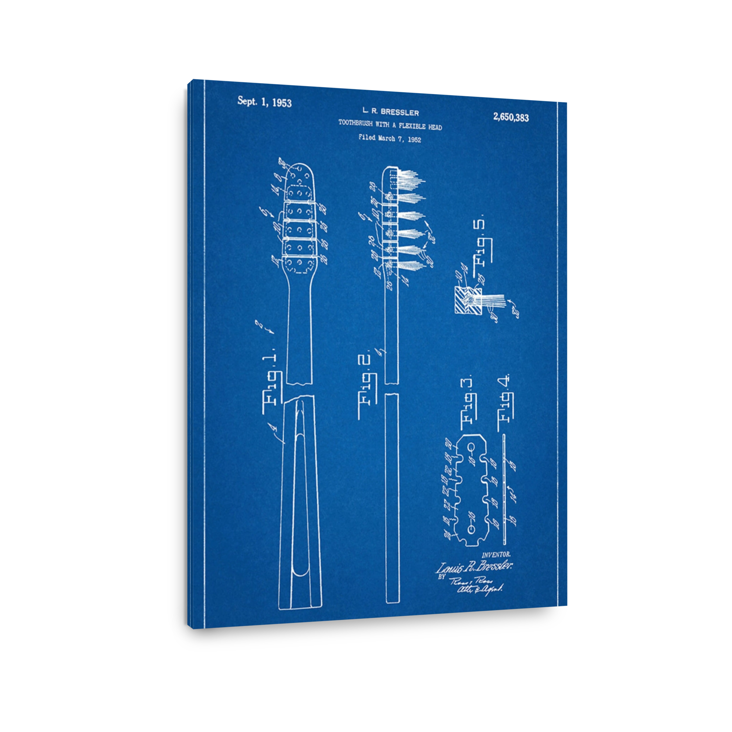 Vintage Toothbrush Patent Blueprint