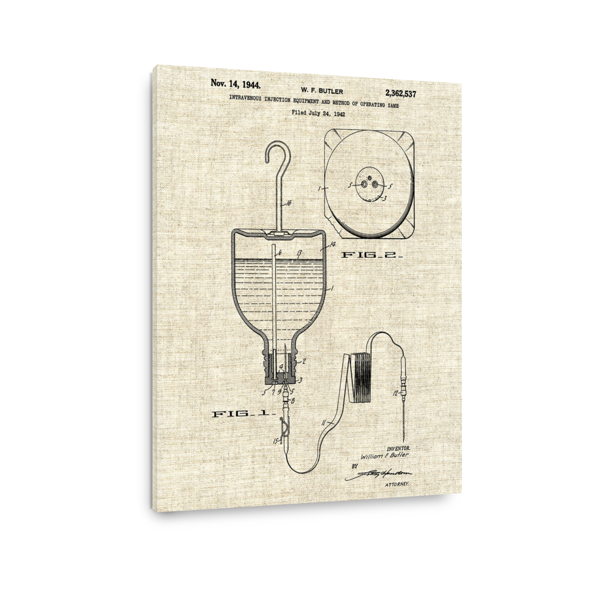 Vintage Medical Equipment Blueprint Art