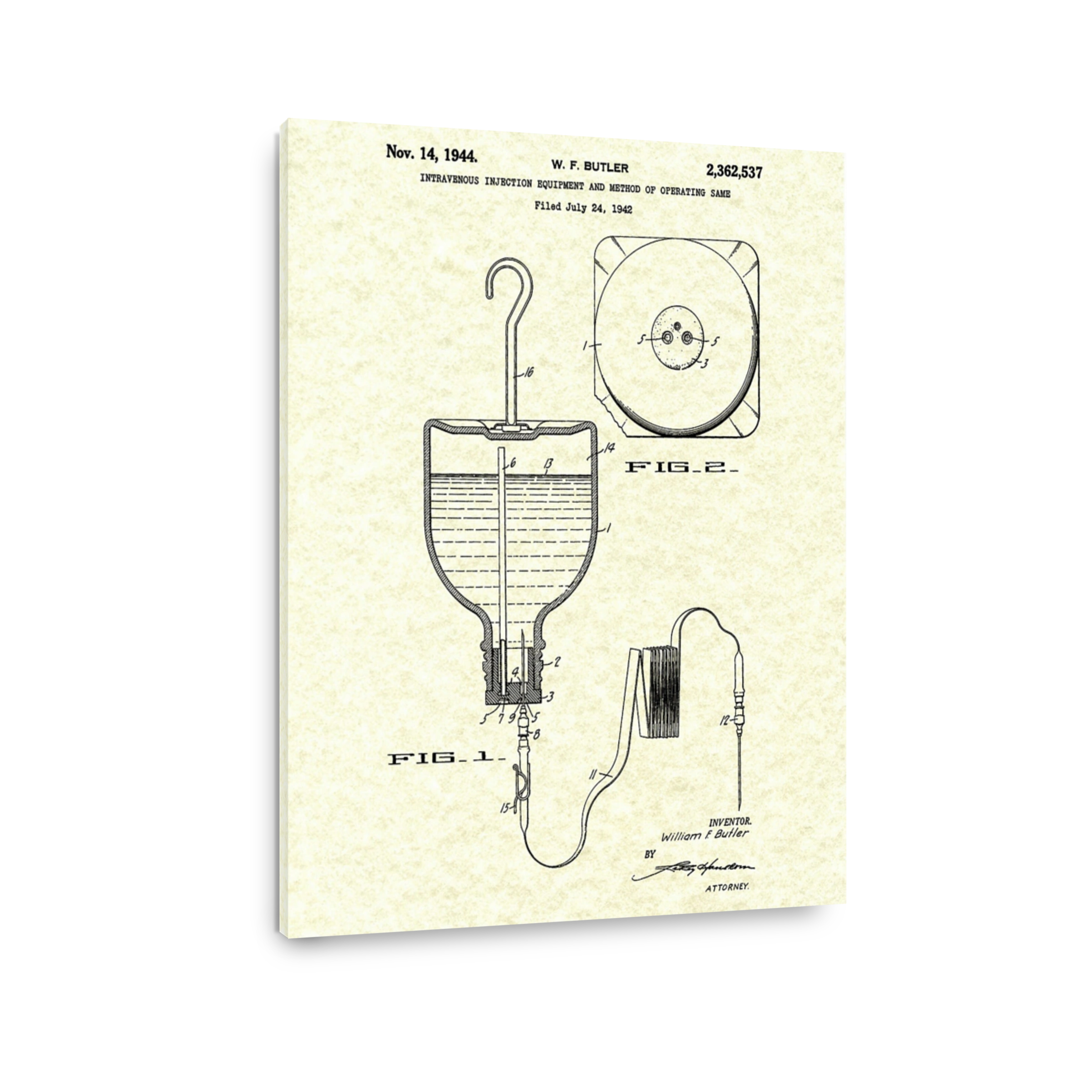 Vintage Intravenous Injection Equipment Patent