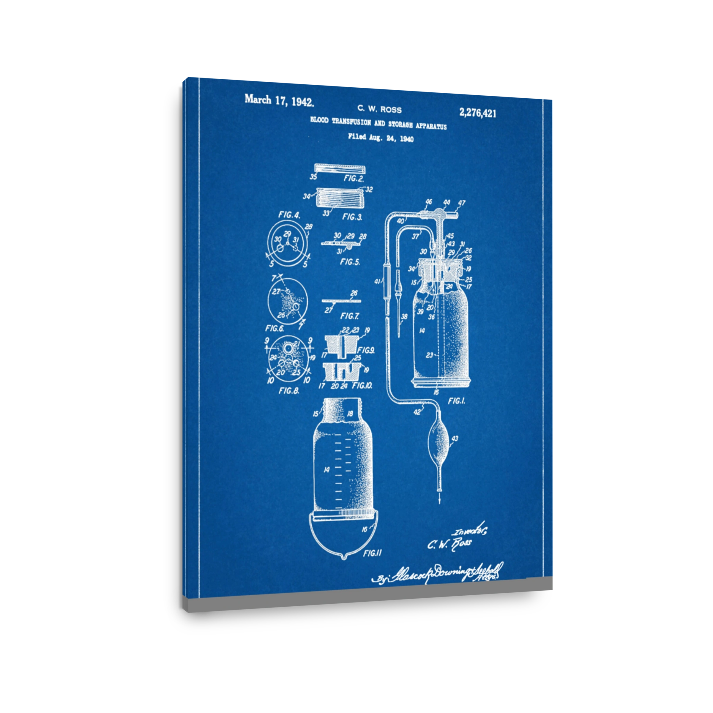 Vintage Blood Transfusion Apparatus Blueprint