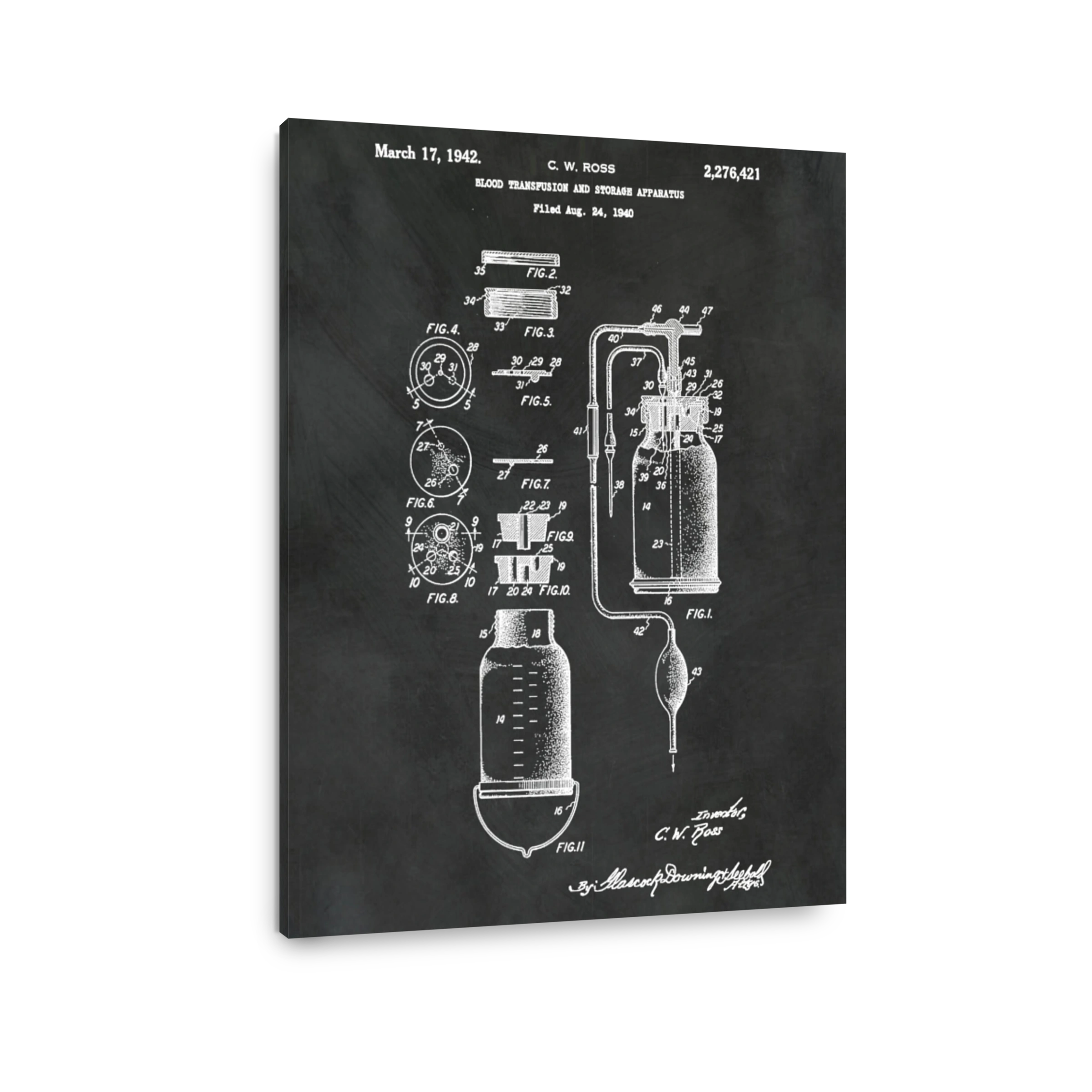 Vintage Blood Transfusion Apparatus Patent