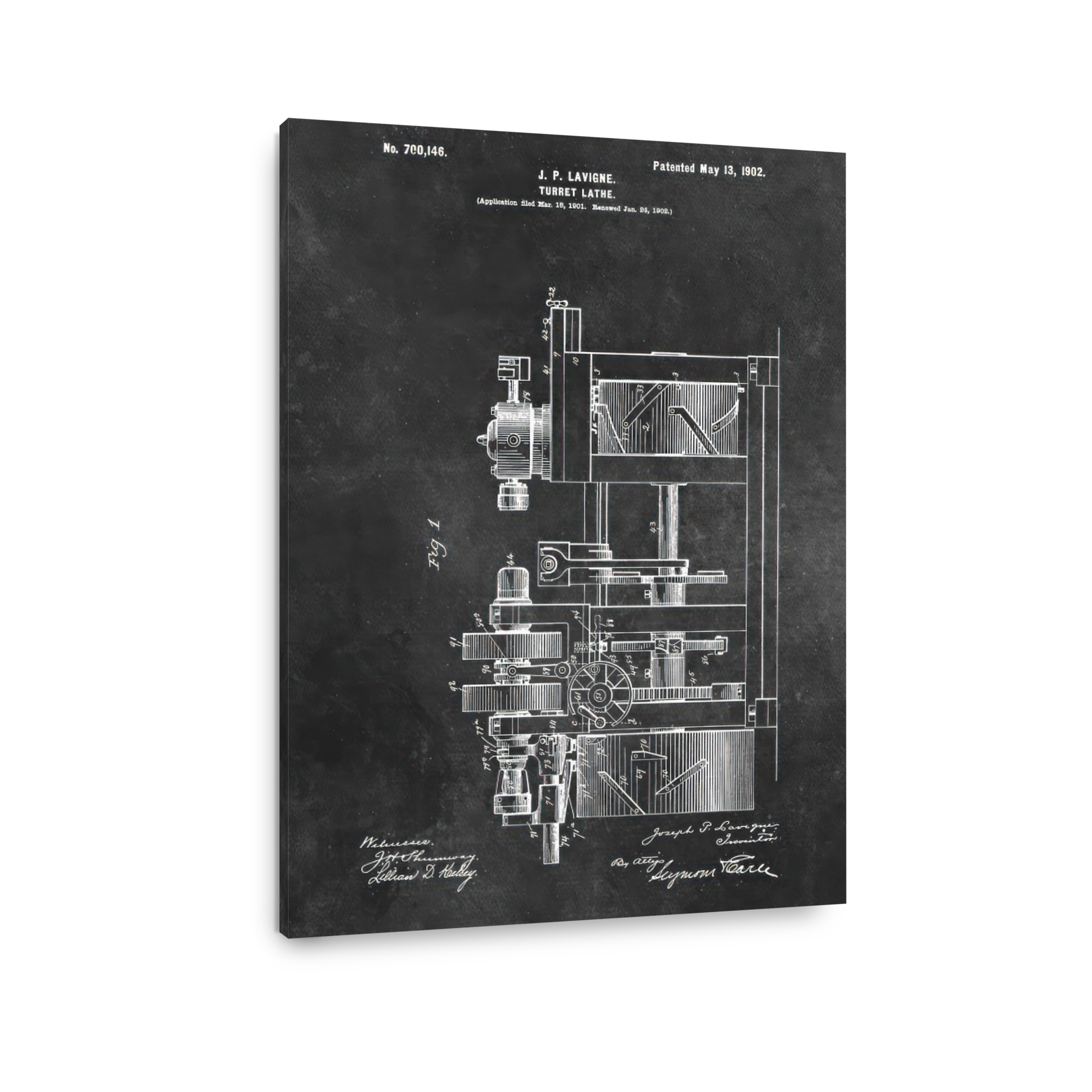 Turret Lathe Blueprint Patent