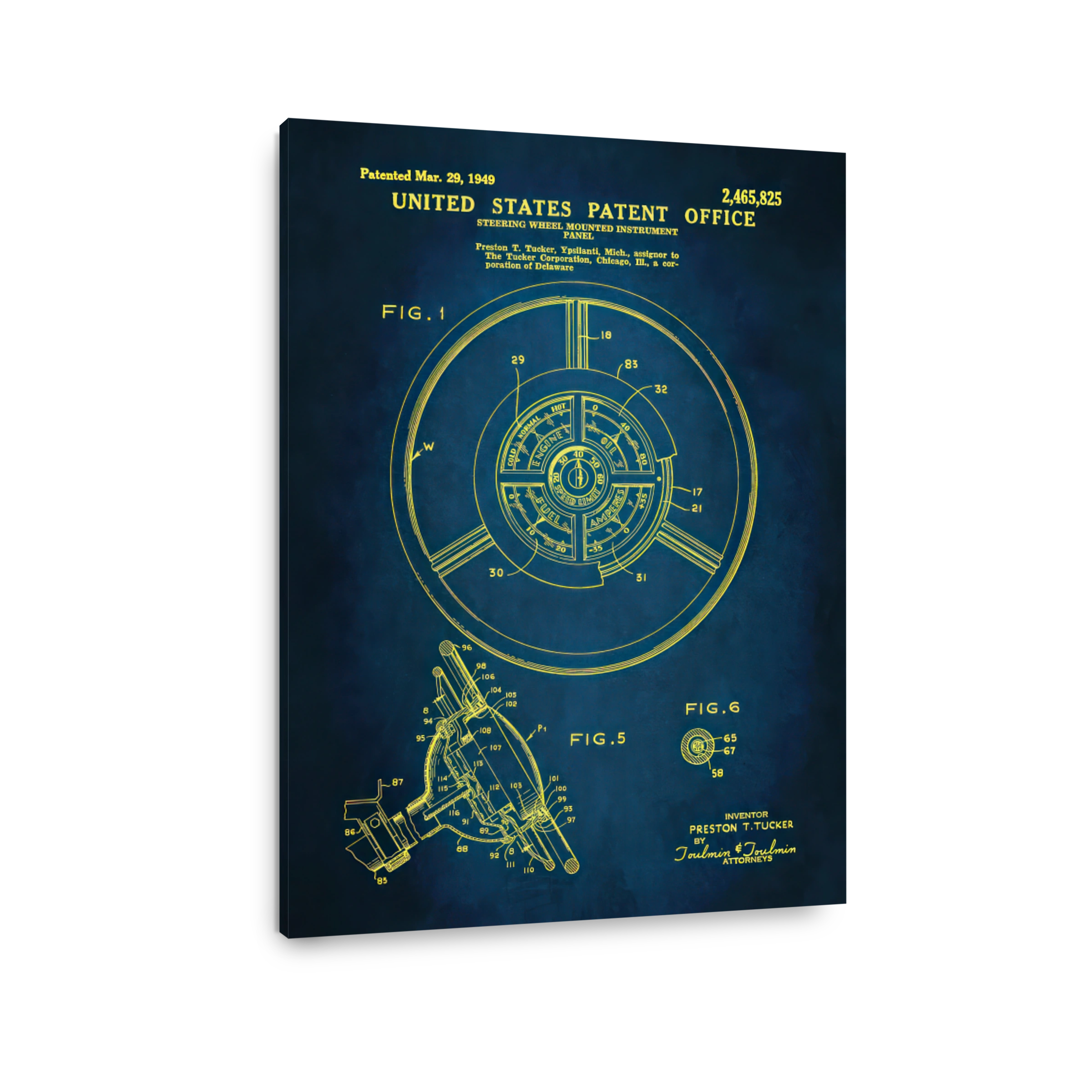 Steering Wheel Instrument Panel Patent Blueprint