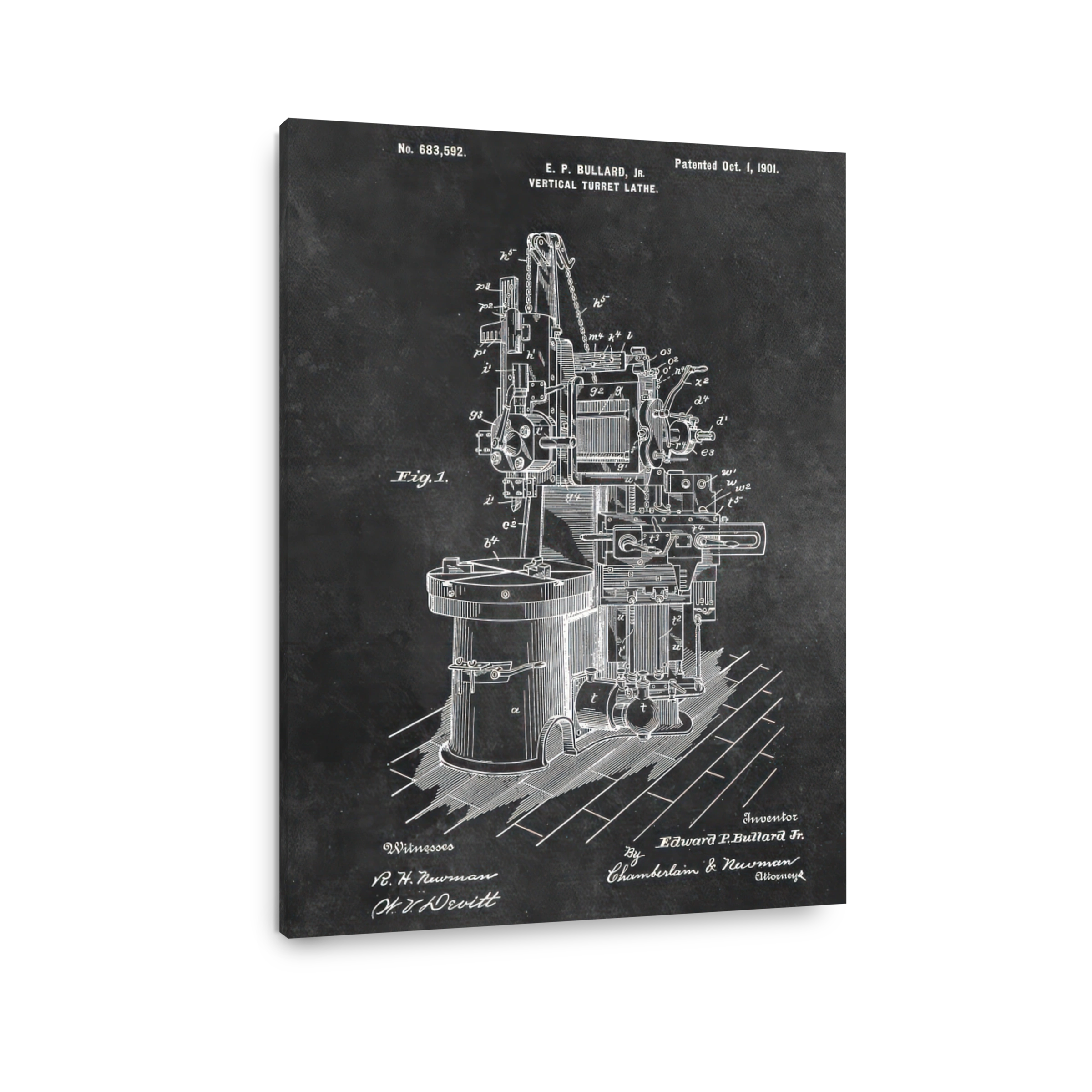 E. P. Bullard Jr. Vertical Turret Lathe Blueprint