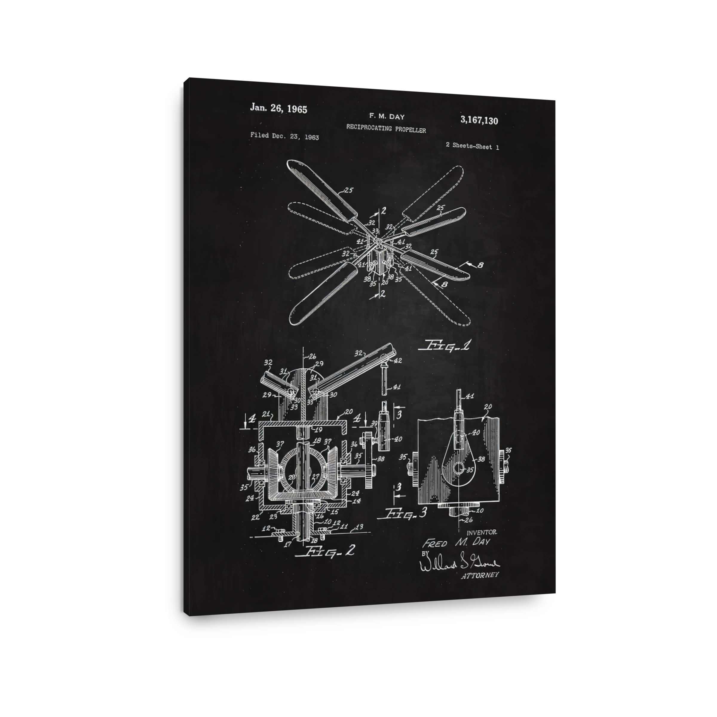Reciprocating Propeller Patent Blueprint