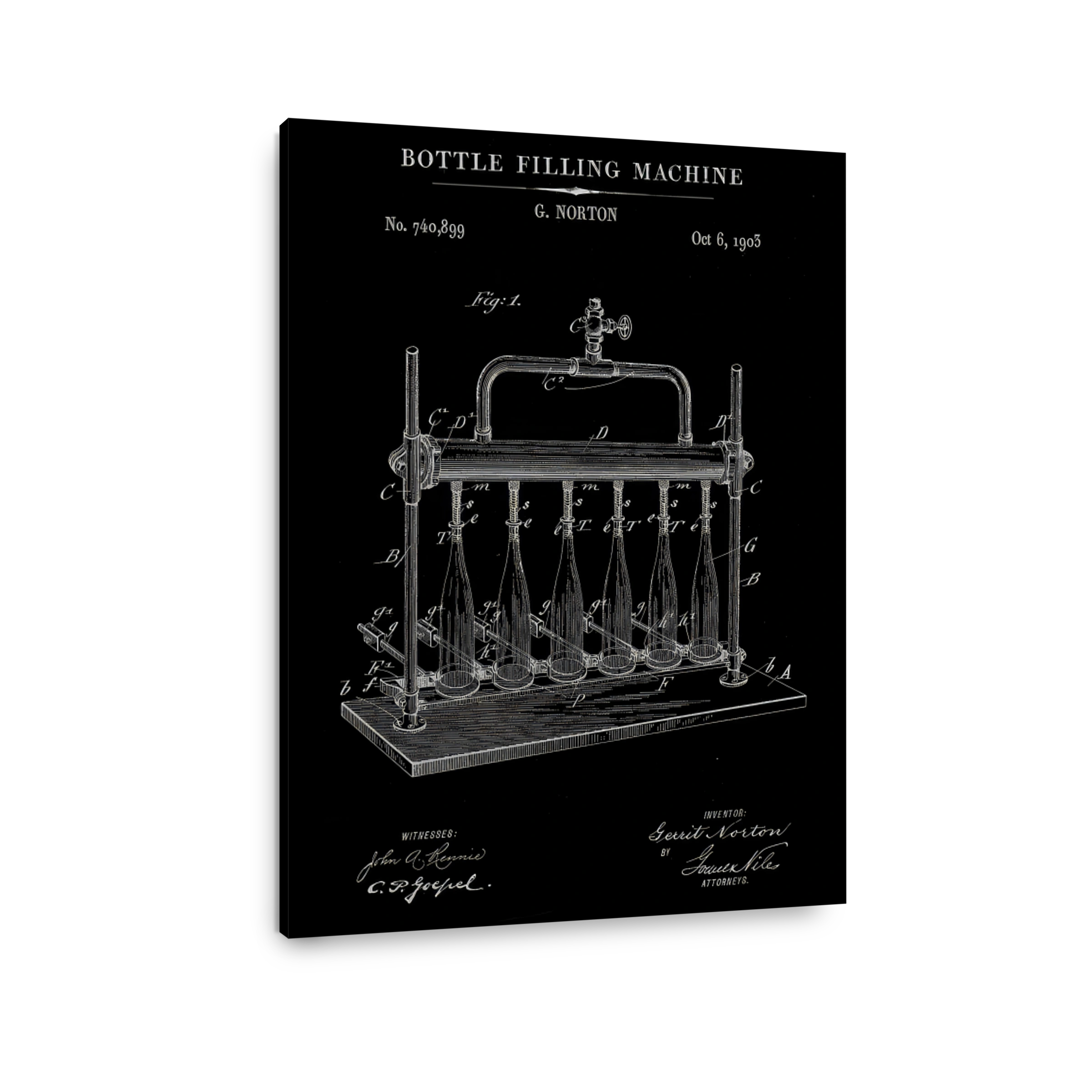 Vintage Bottle Filling Machine Blueprint