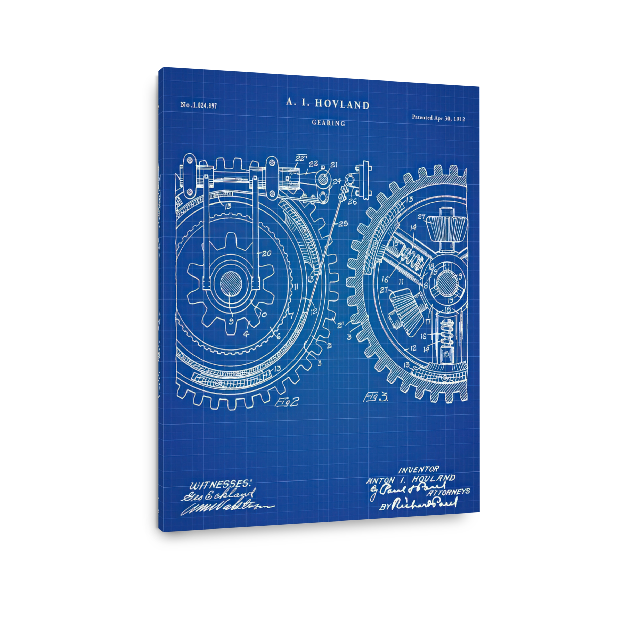 Vintage Gearing Patent Blueprint