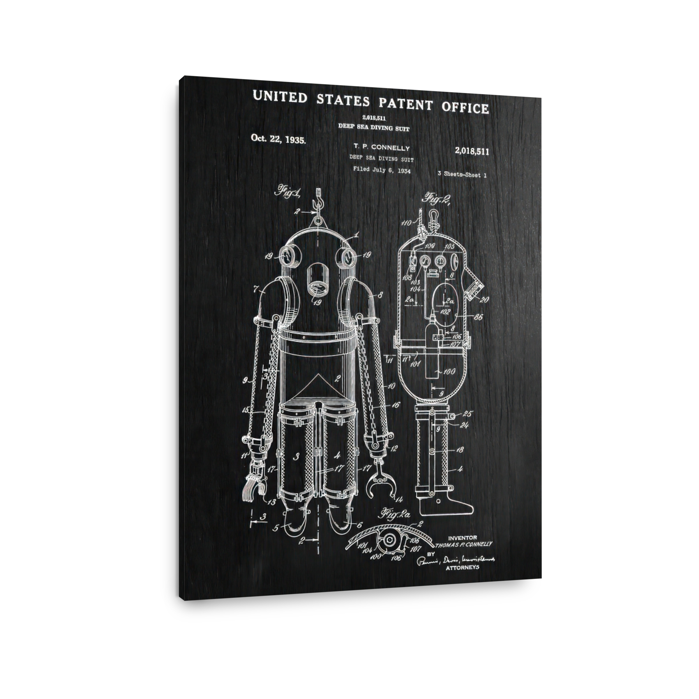 Deep Sea Diving Suit Patent Blueprint