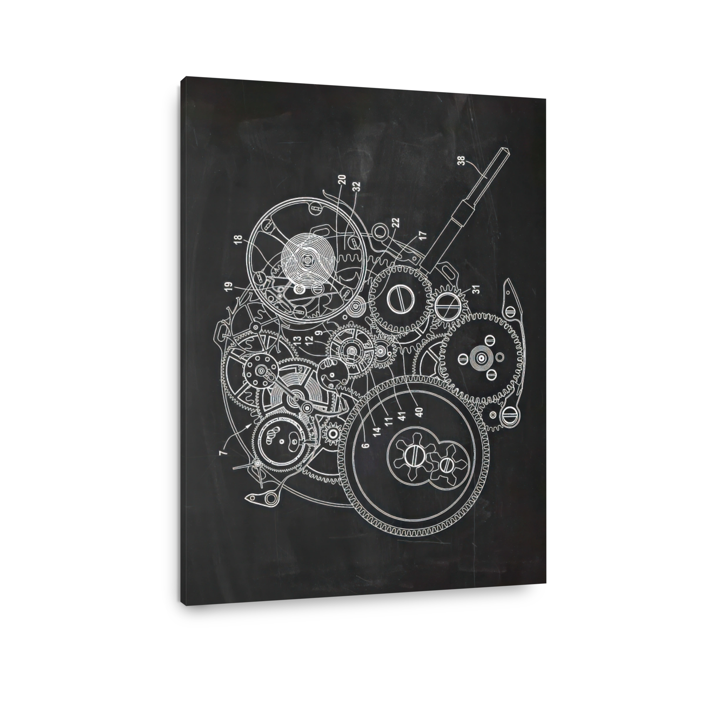 Detailed Watch Mechanism Blueprint