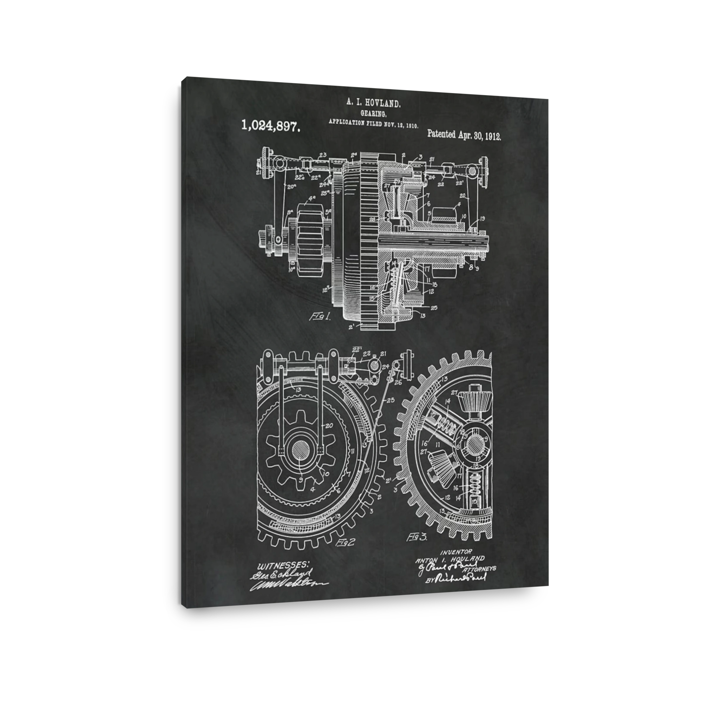 Vintage Gearing Patent Blueprint