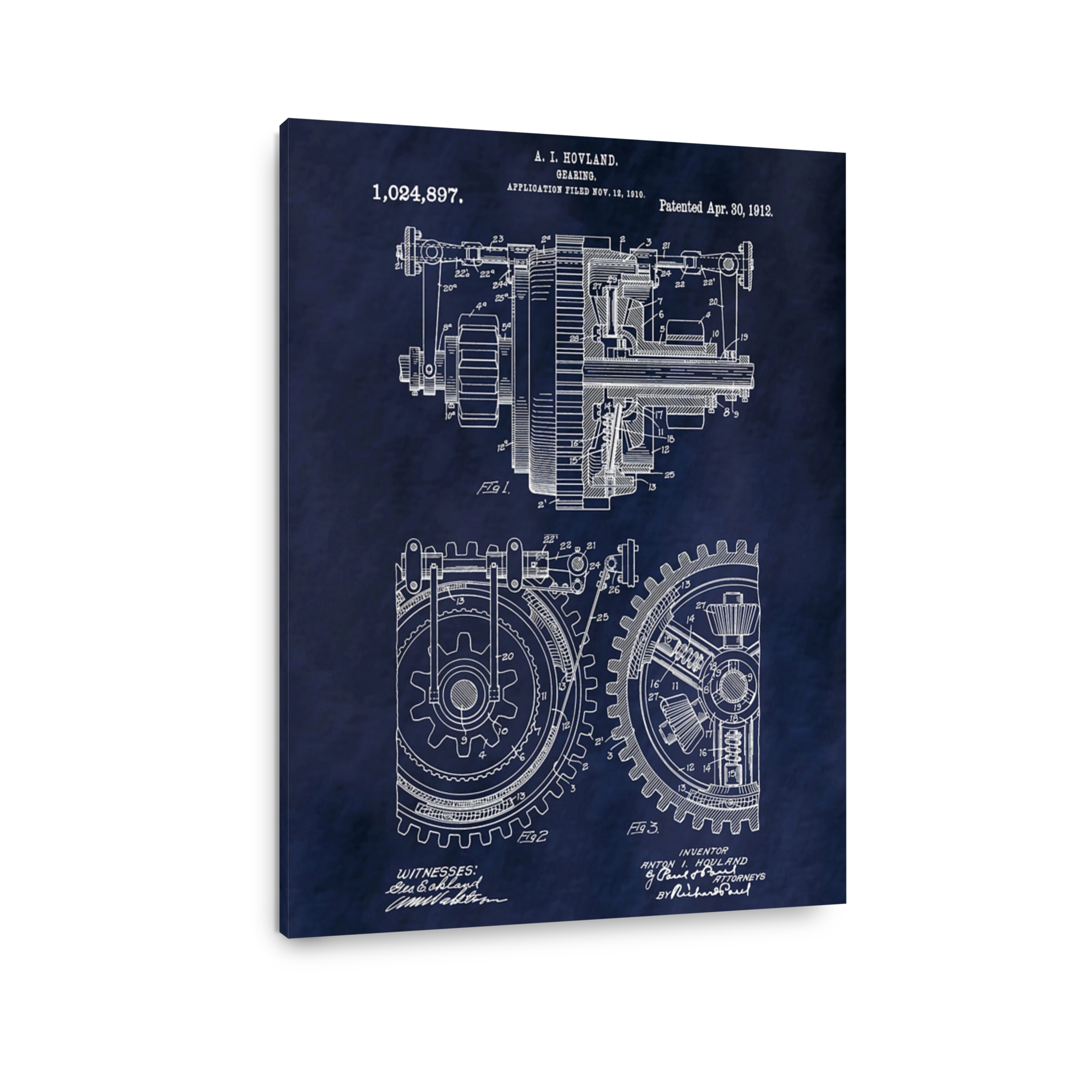 Gearing Patent Blueprint Art