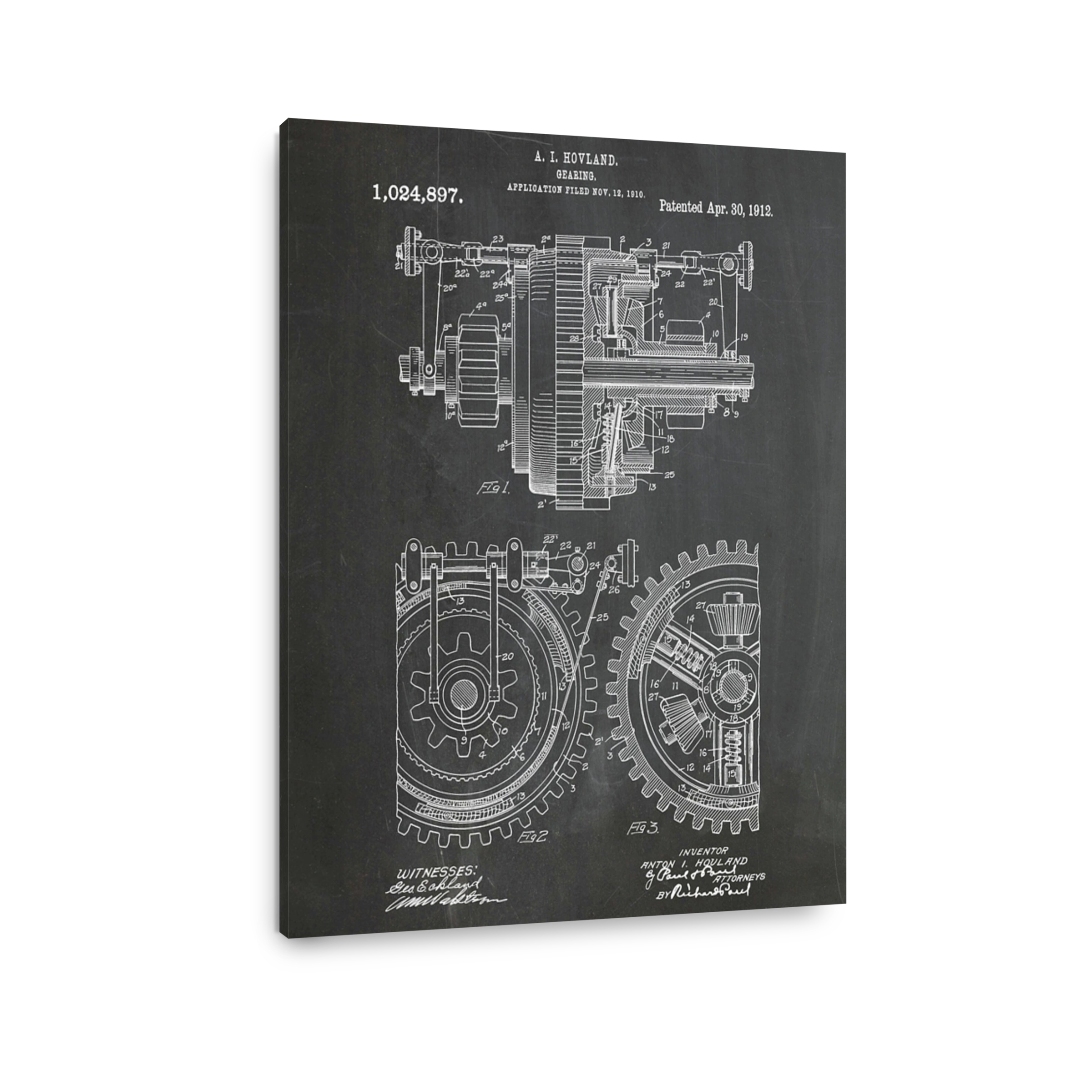 Vintage Gearing Patent Blueprint