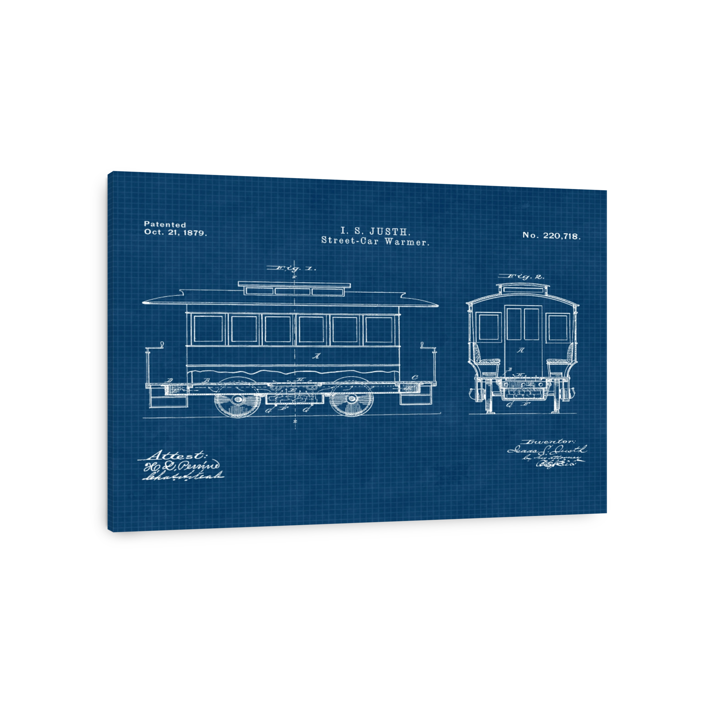 Street-Car Warmer Blueprint Patent Art