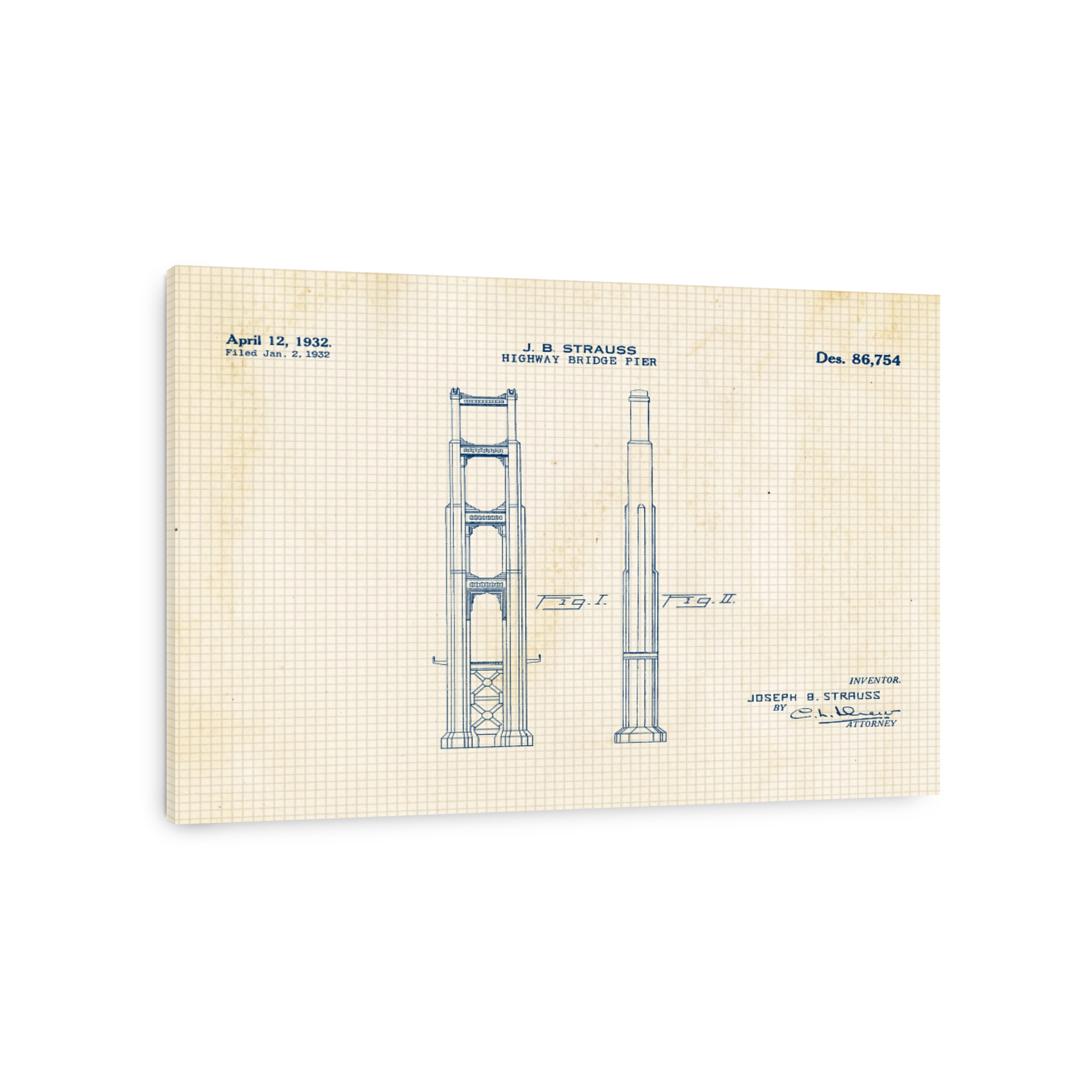 Highway Bridge Pier Blueprint