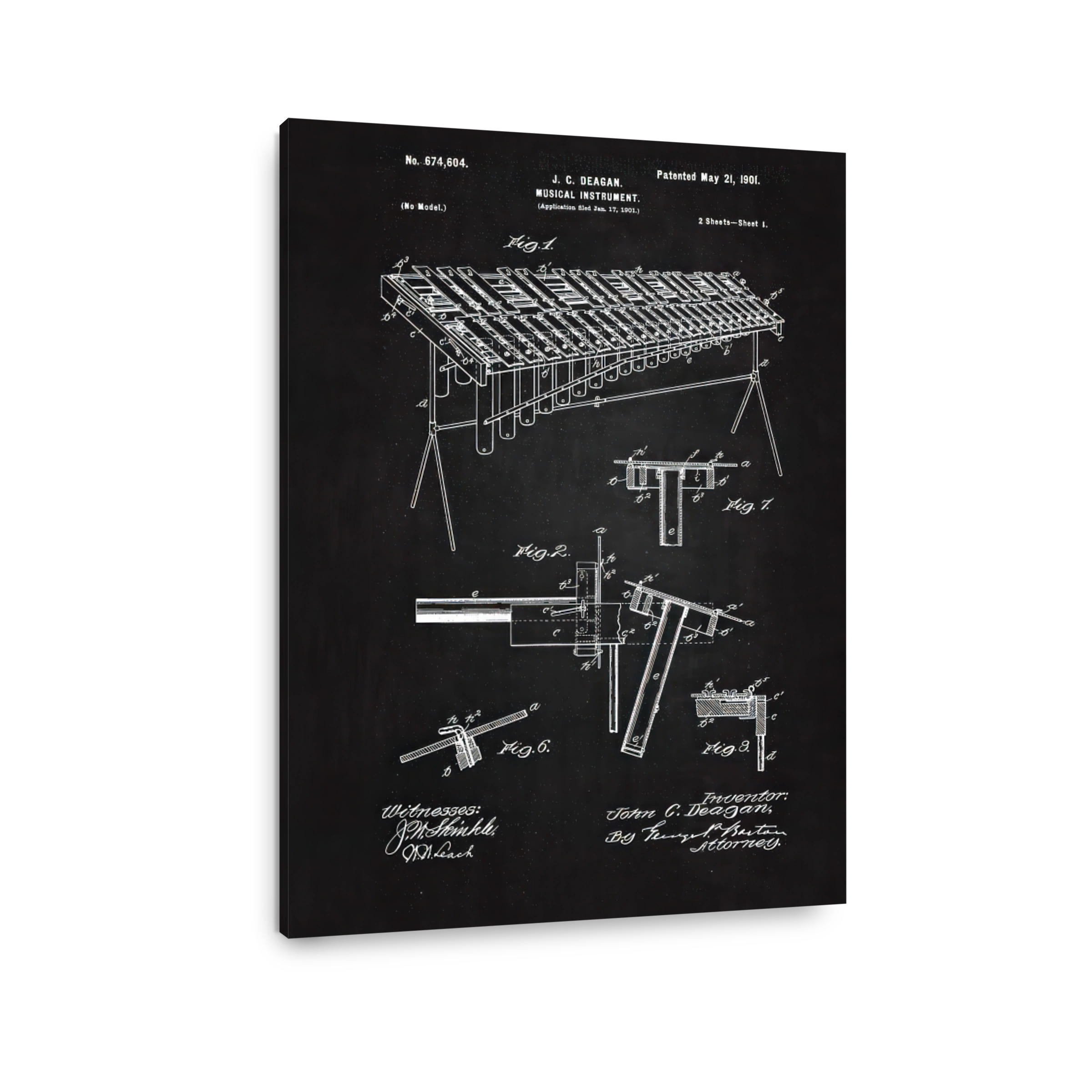 J. C. Deagan Musical Instrument Blueprint