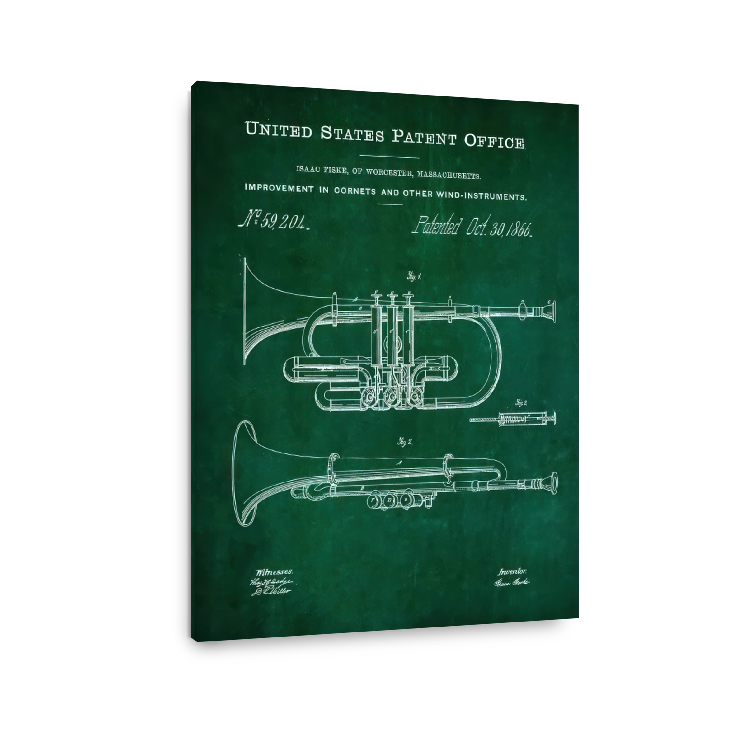 Cornet Patent Blueprint Art