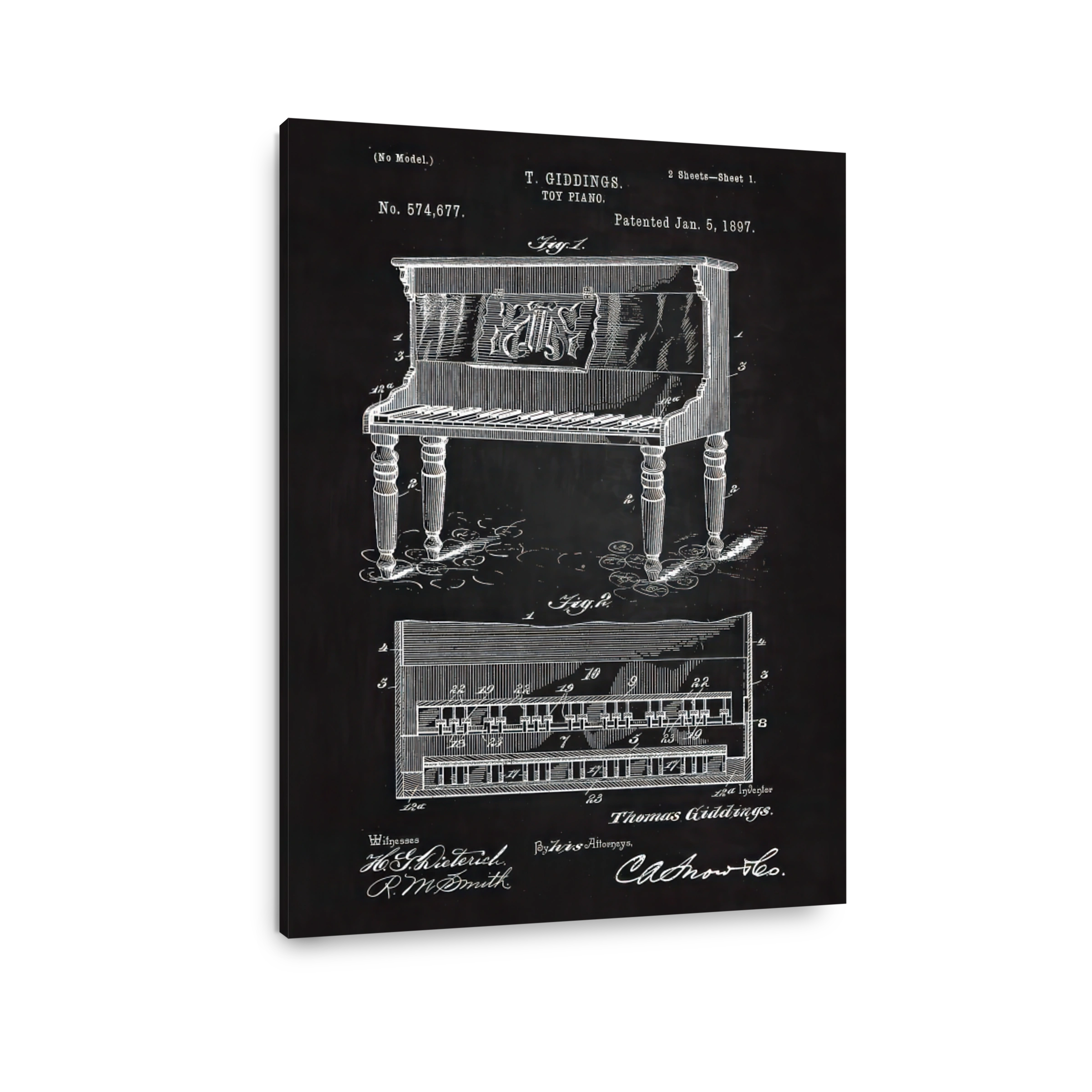 Toy Piano Patent Blueprint