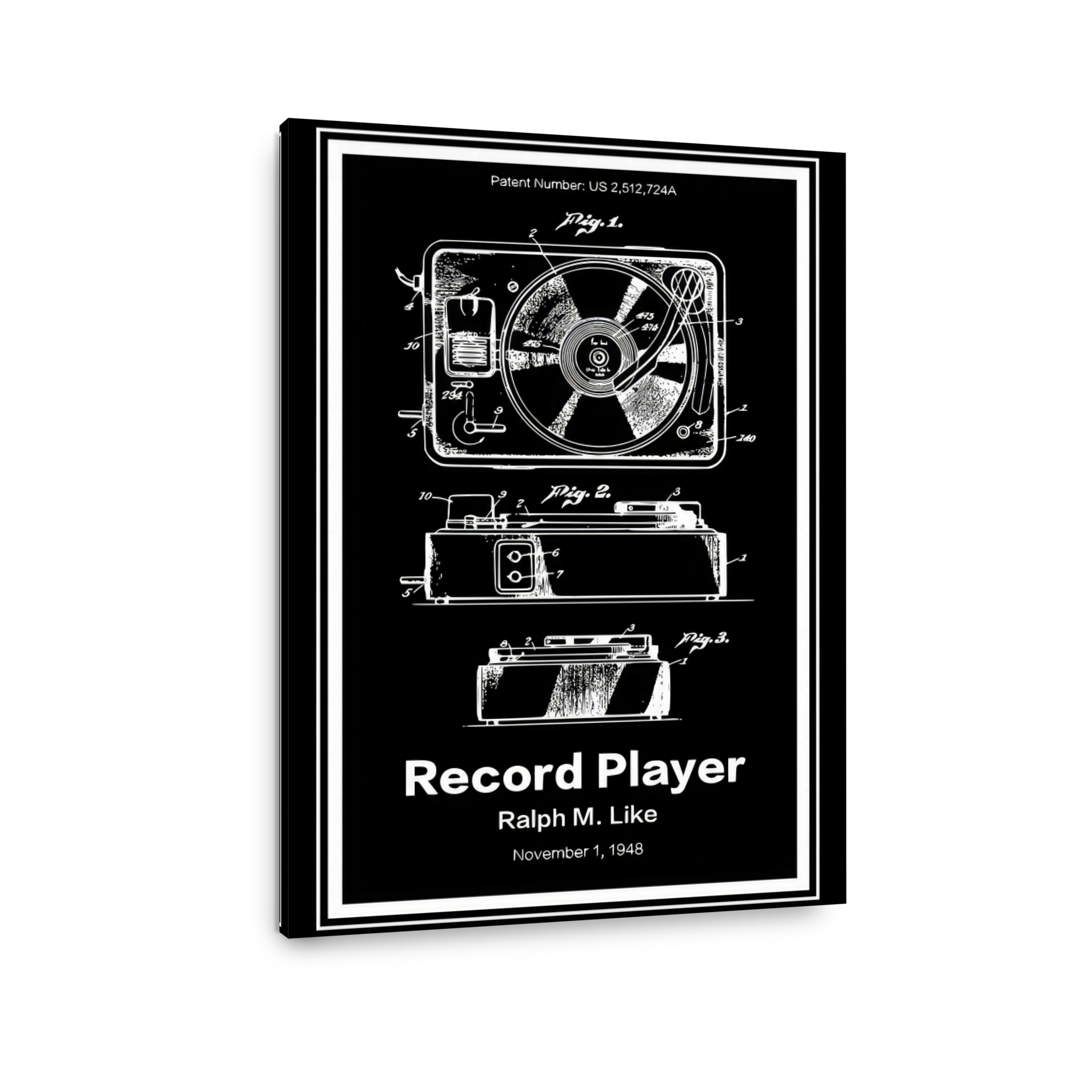 Vintage Record Player Patent Art