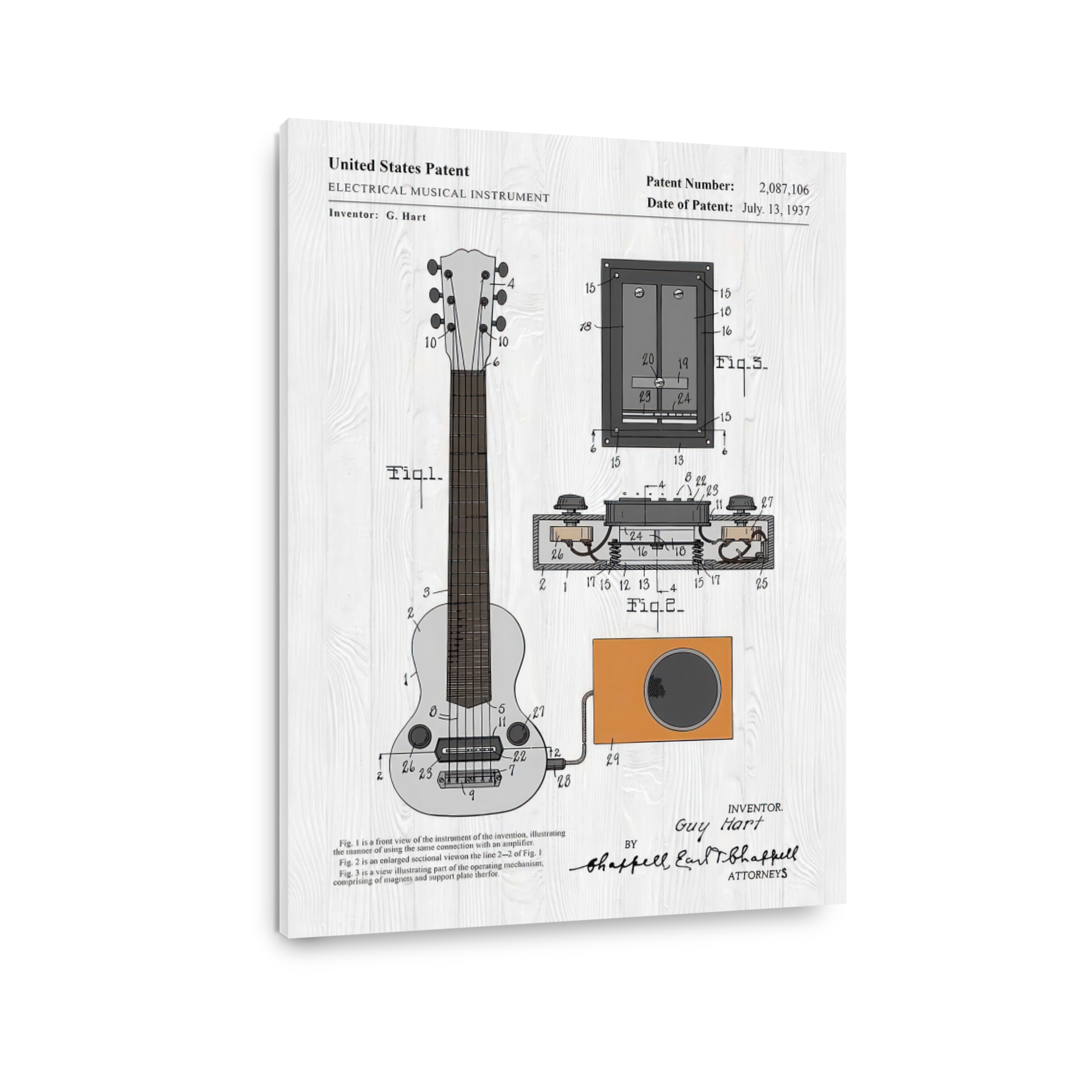 Electrical Musical Instrument Patent Blueprint