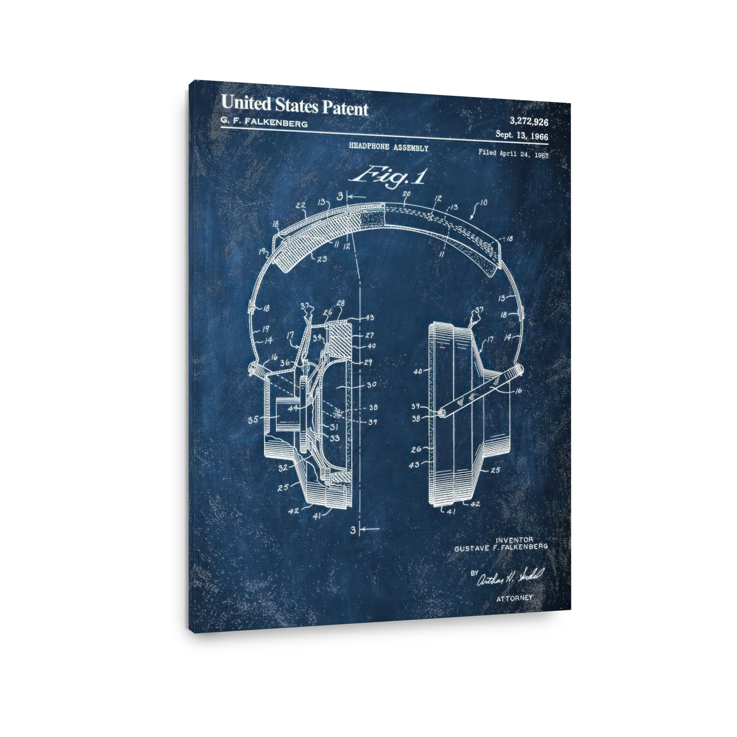 Vintage Headphone Assembly Patent Art