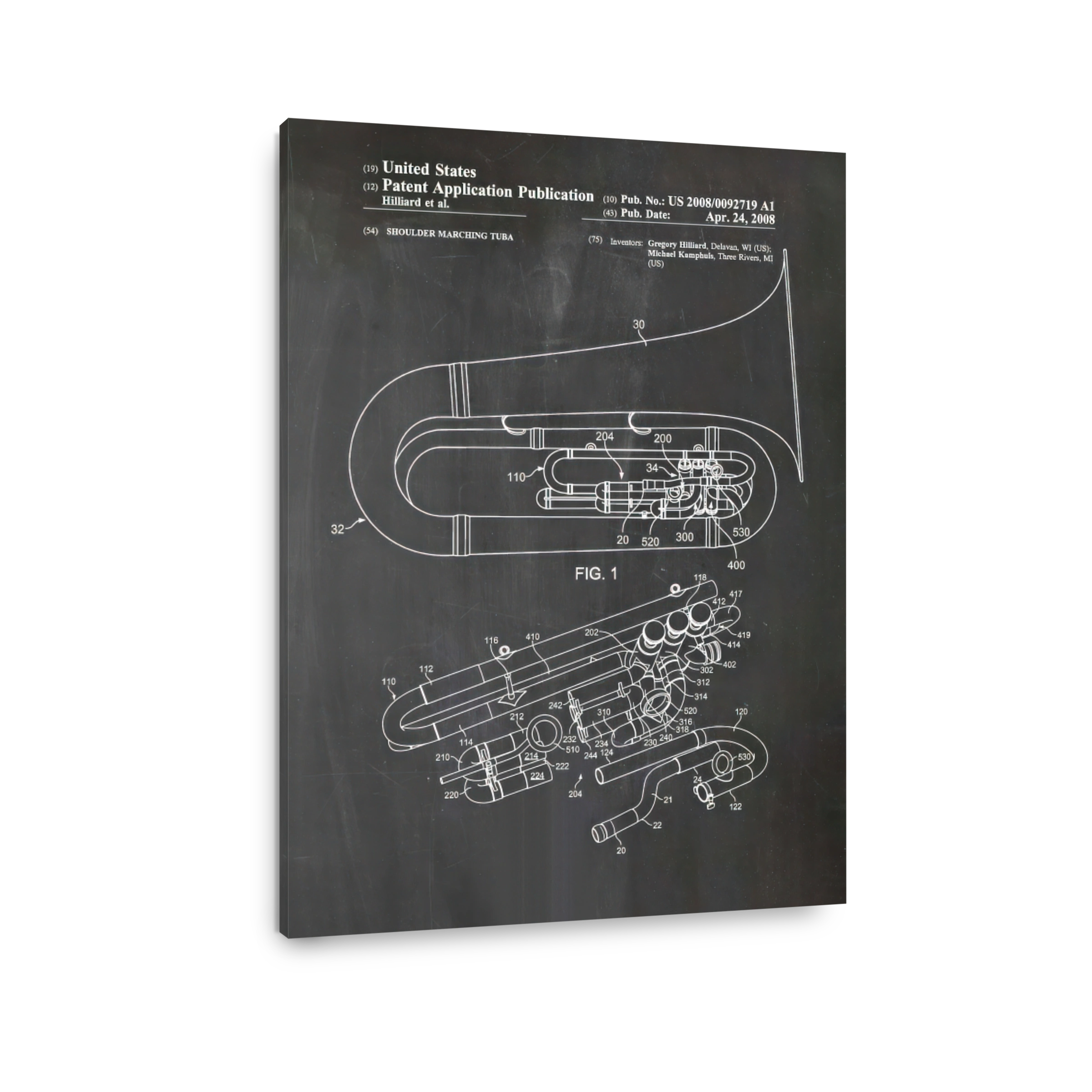 Shoulder Marching Tuba Blueprint Art